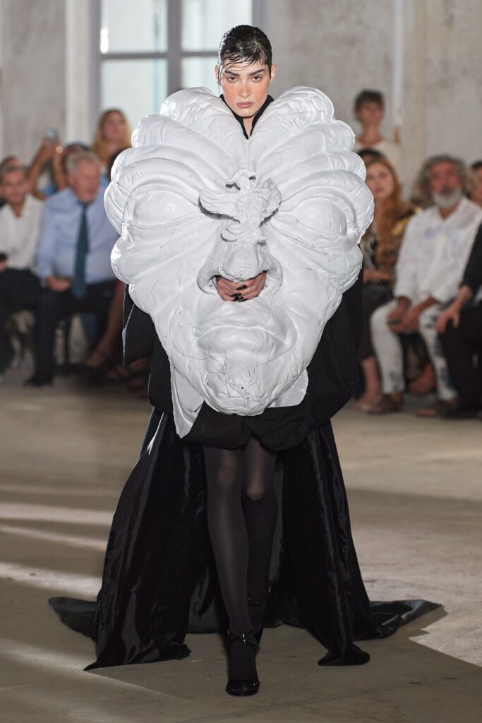 black and white oversized dress