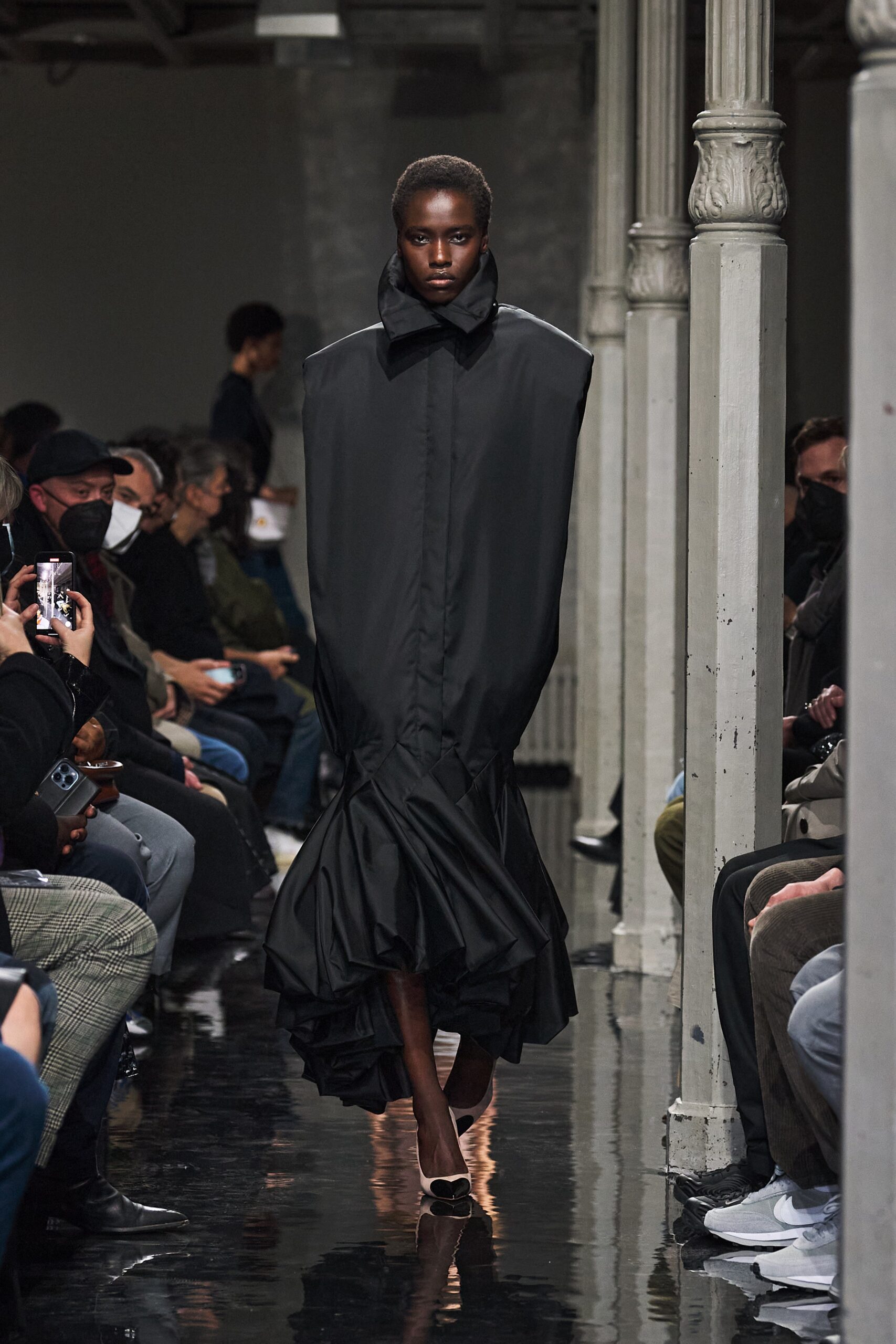black silk relaxed dress