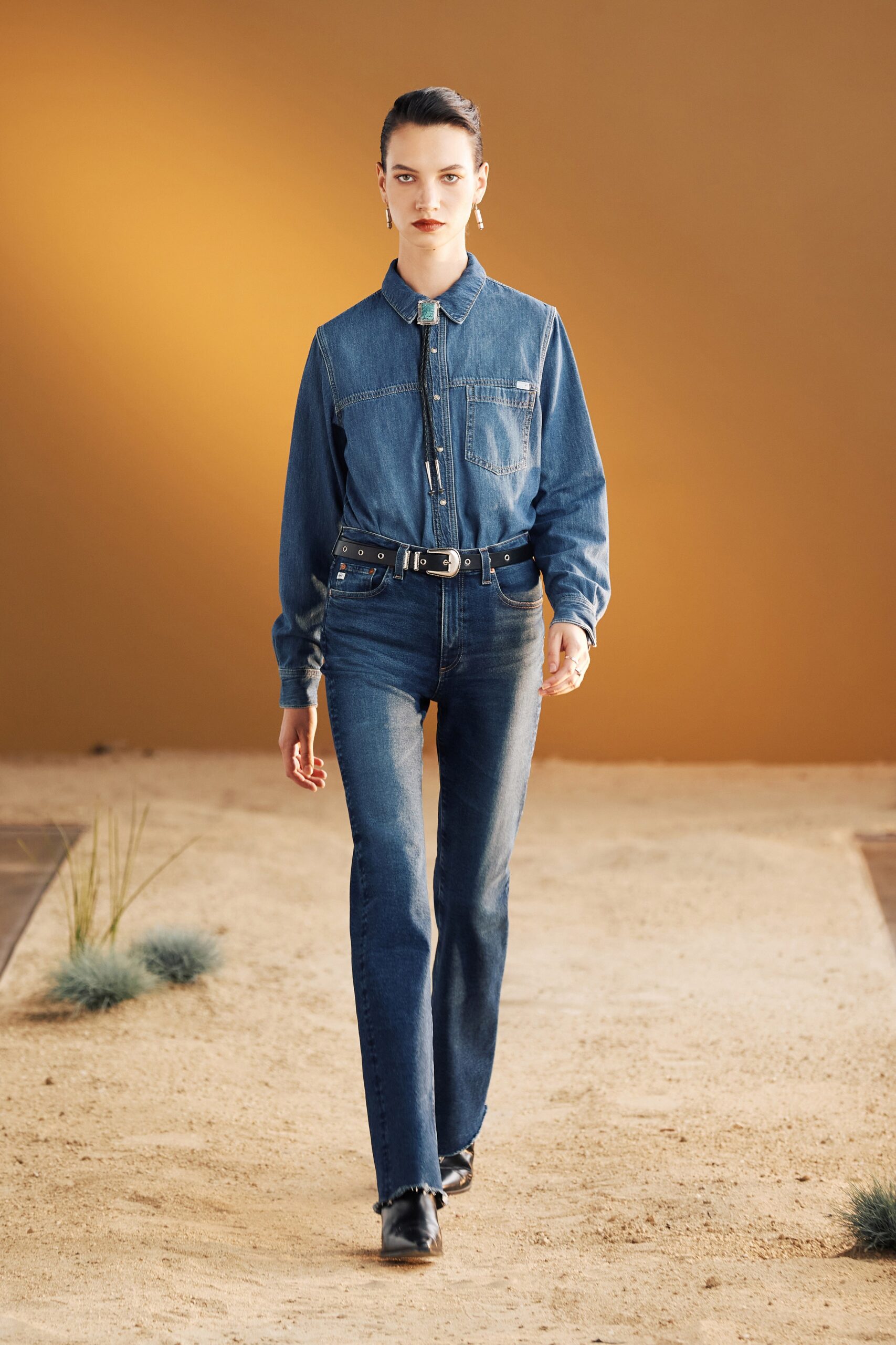 blue denim shirt and pants