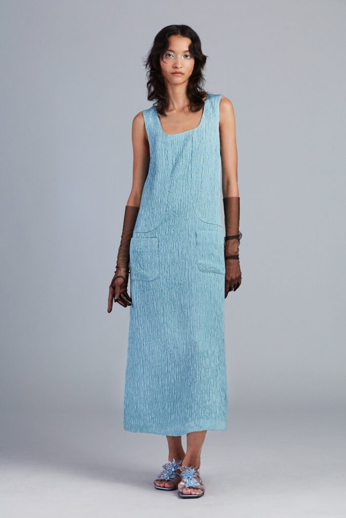 blue relaxed midi dress