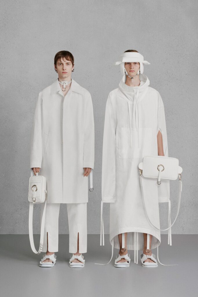 white relaxed cotton coat and dress