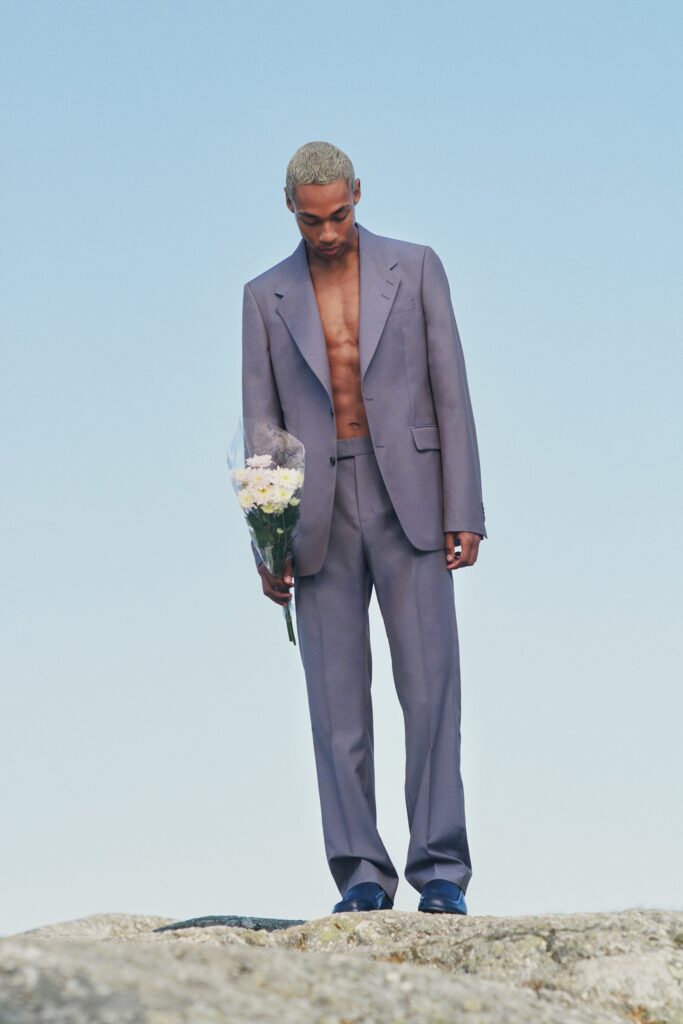 gray tailored suit