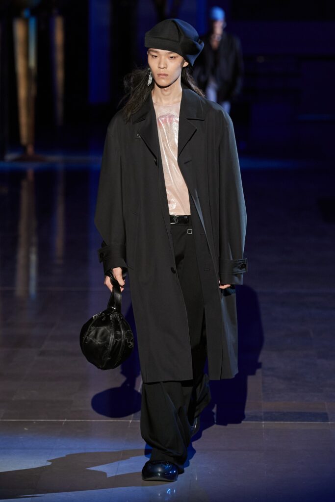 oversized black coat with pink top