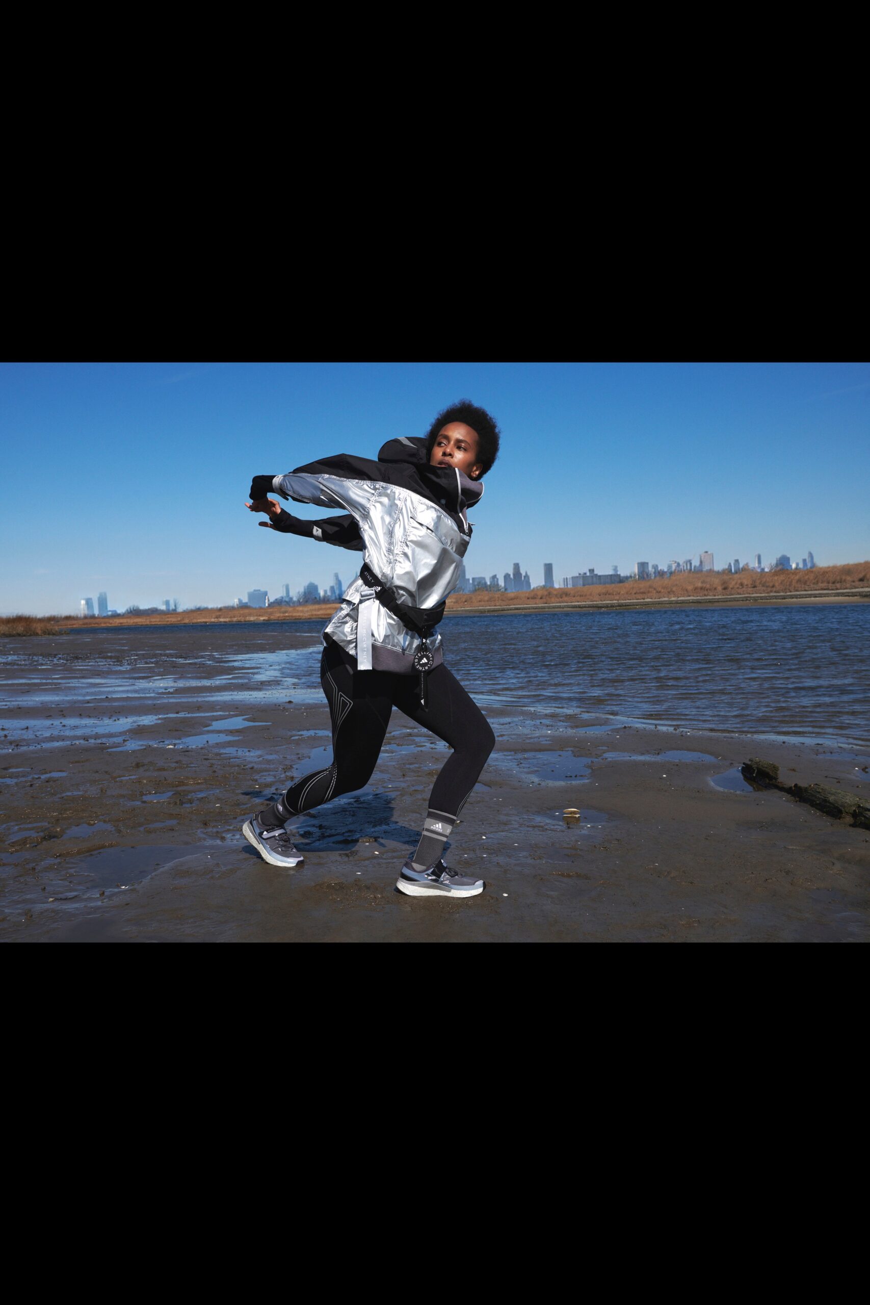 silver vinyl hooded jacket