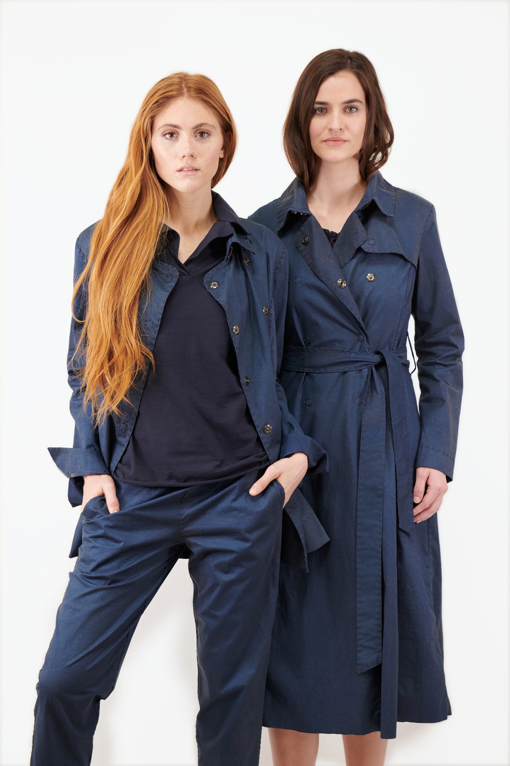 blue cotton jacket and dress