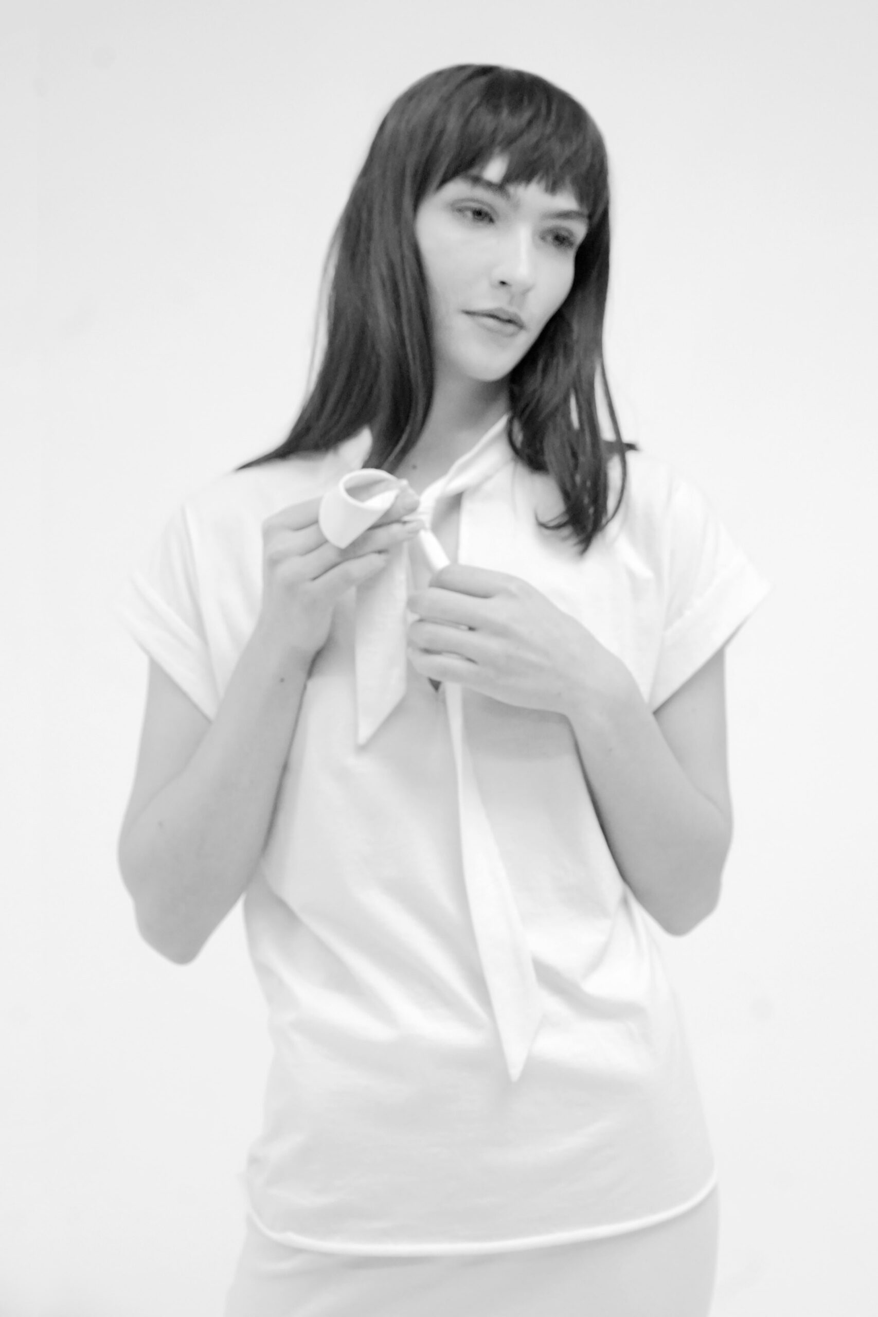 fitted white cotton top