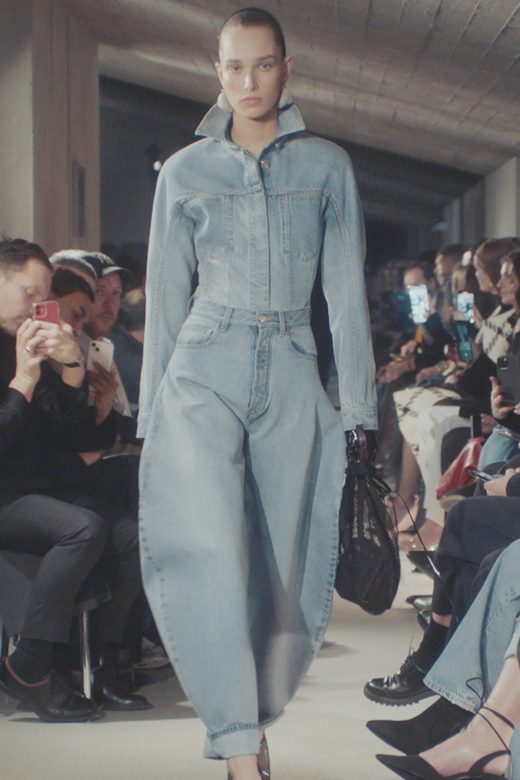 blue denim relaxed jumpsuit