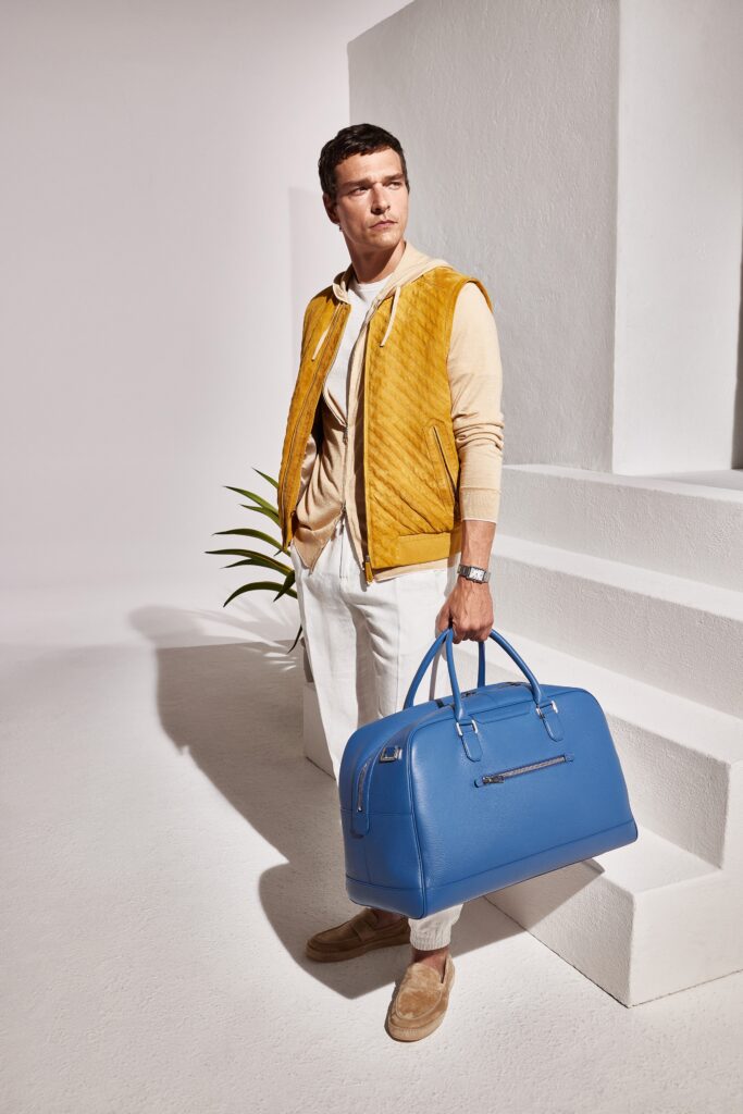 yellow quilted vest with hoodie