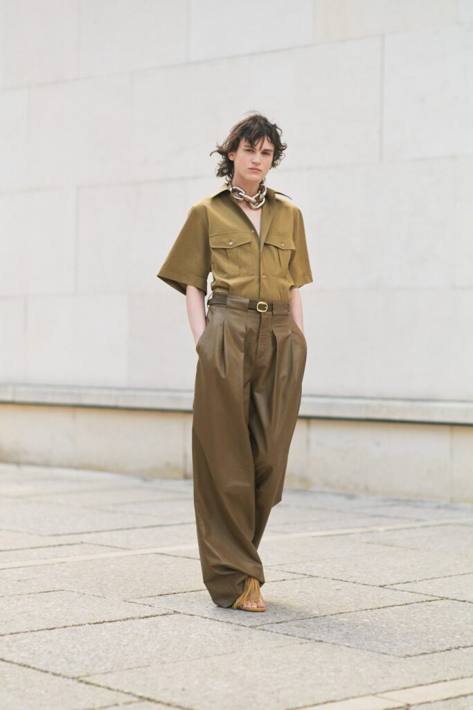 brown relaxed shirt and pants