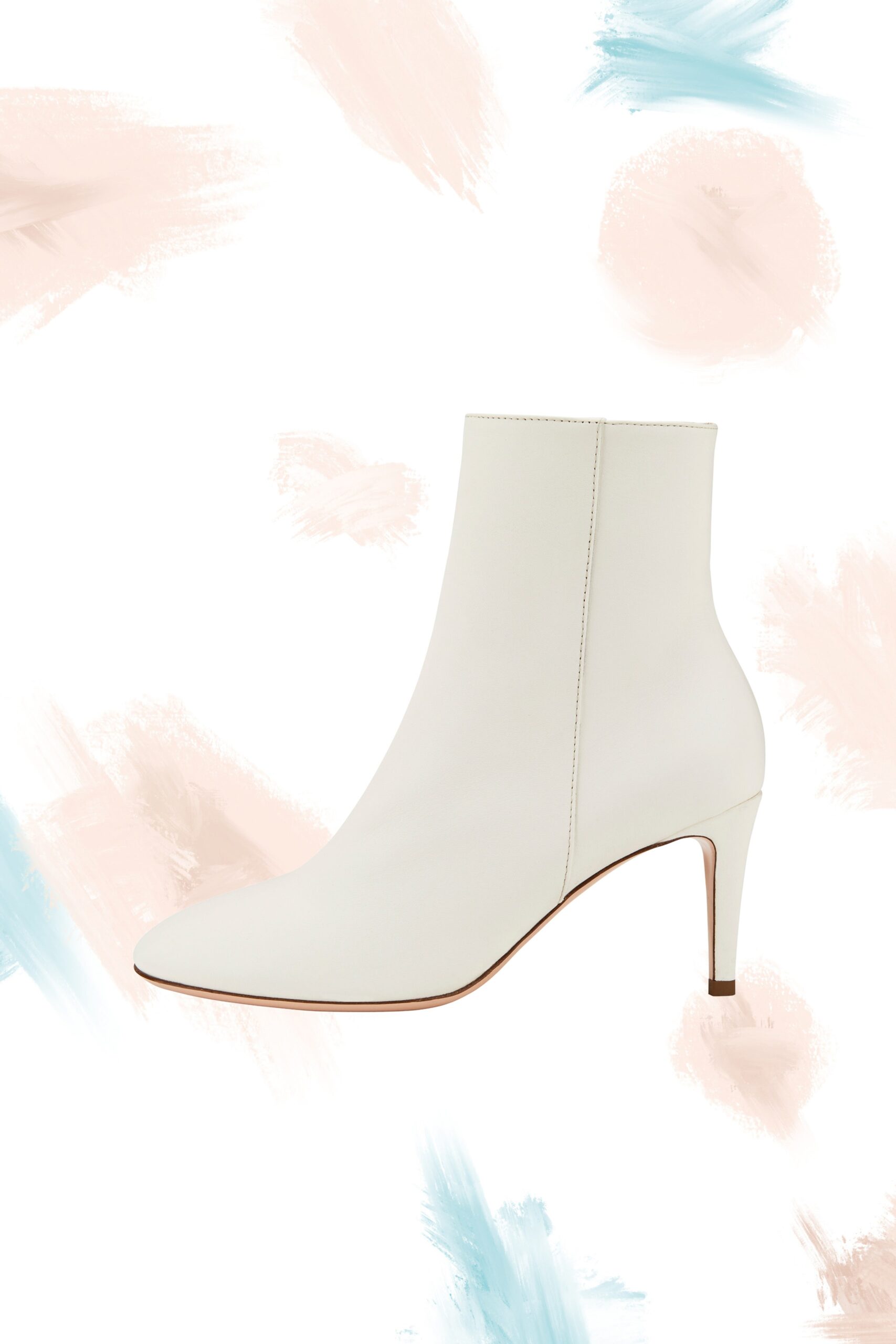white leather fitted boots
