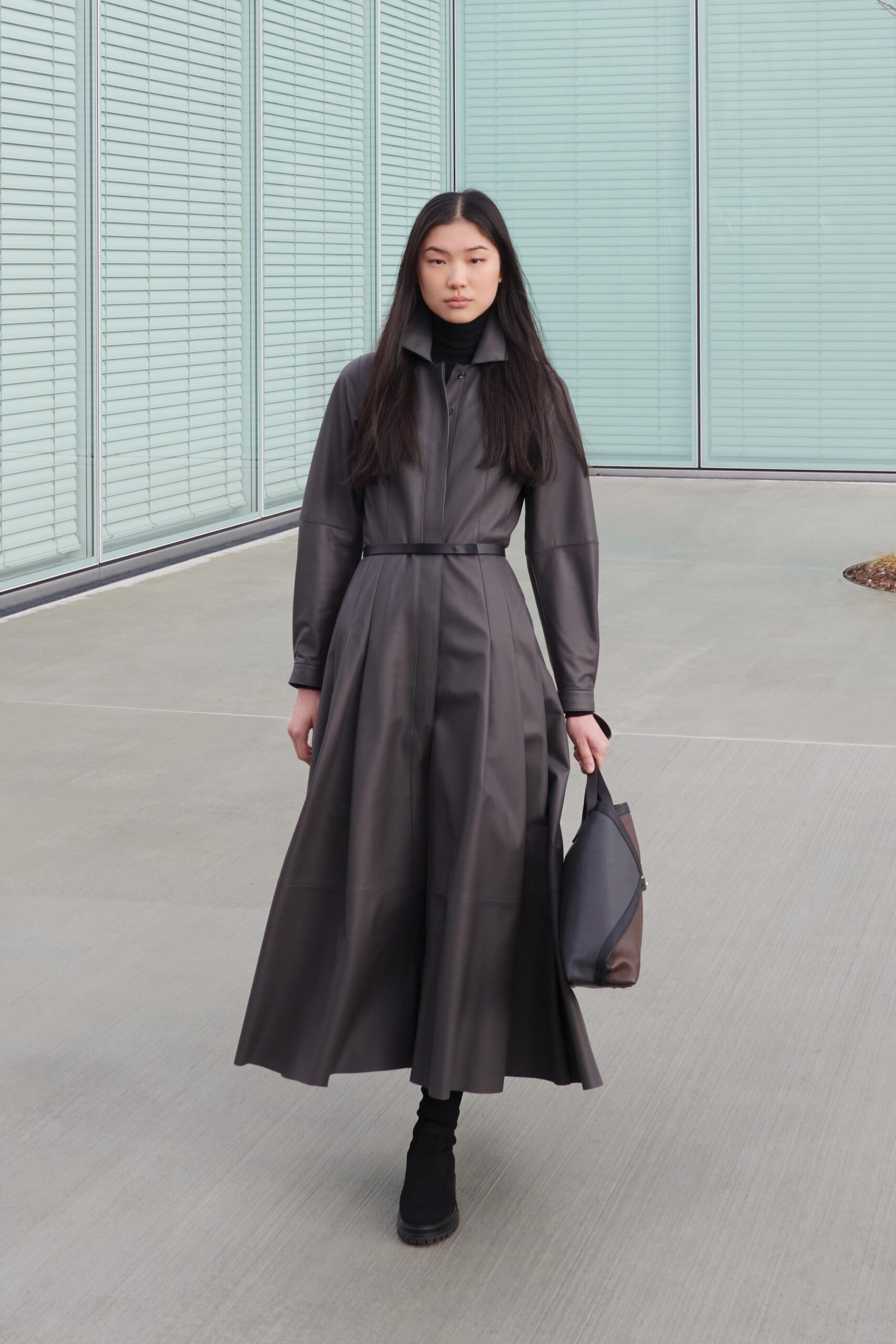 brown leather bag