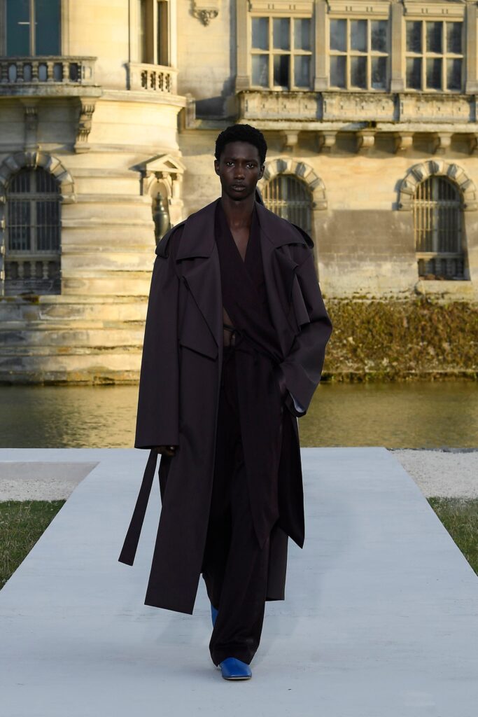 brown wool relaxed coat and pants