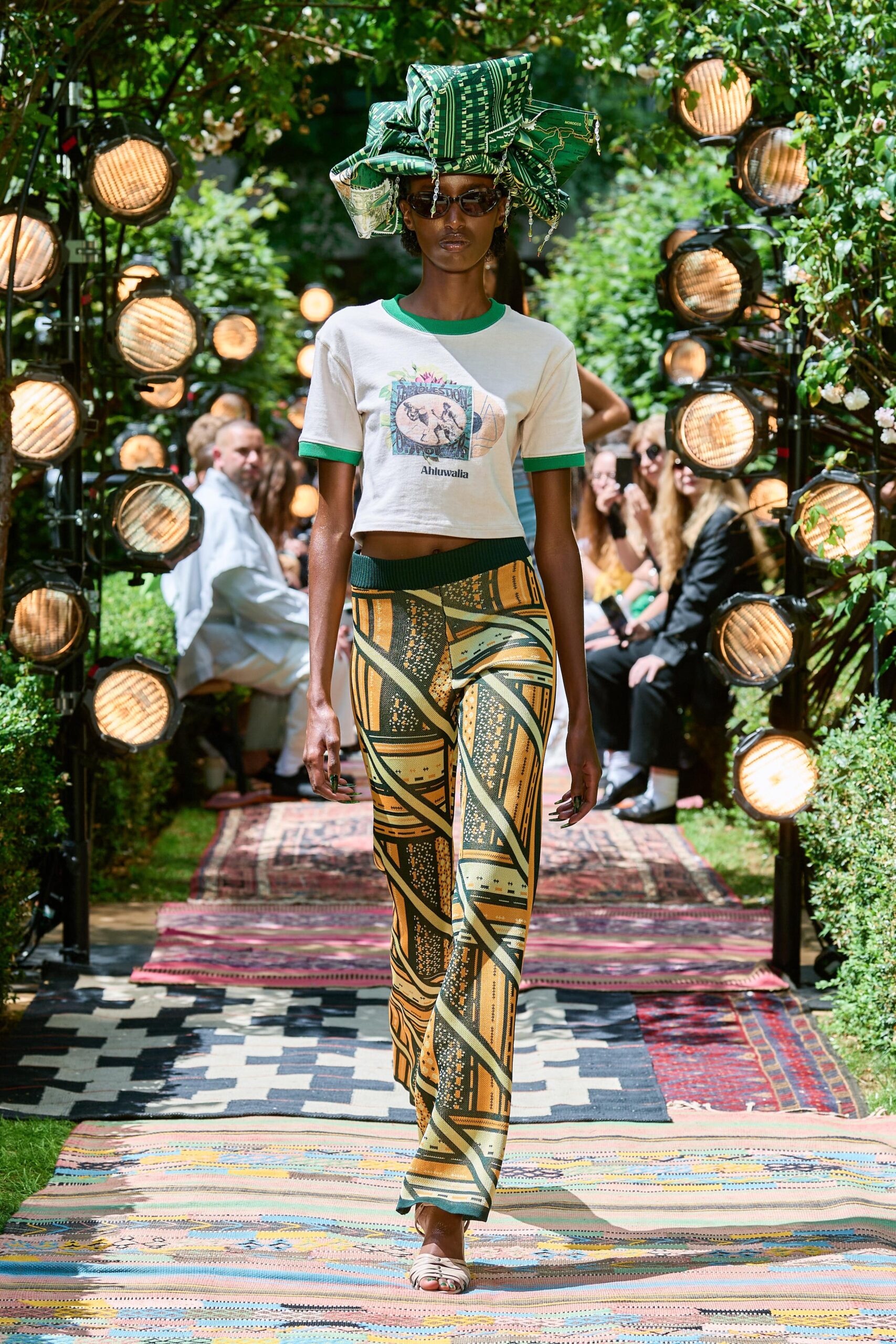 fitted top and flared pants