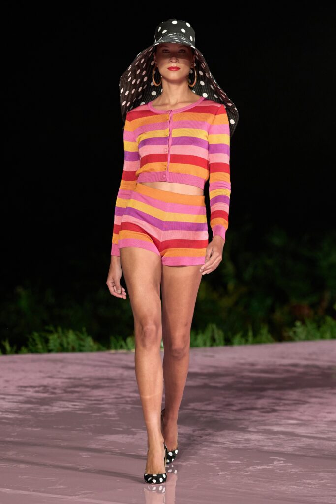 colorful striped romper with hat