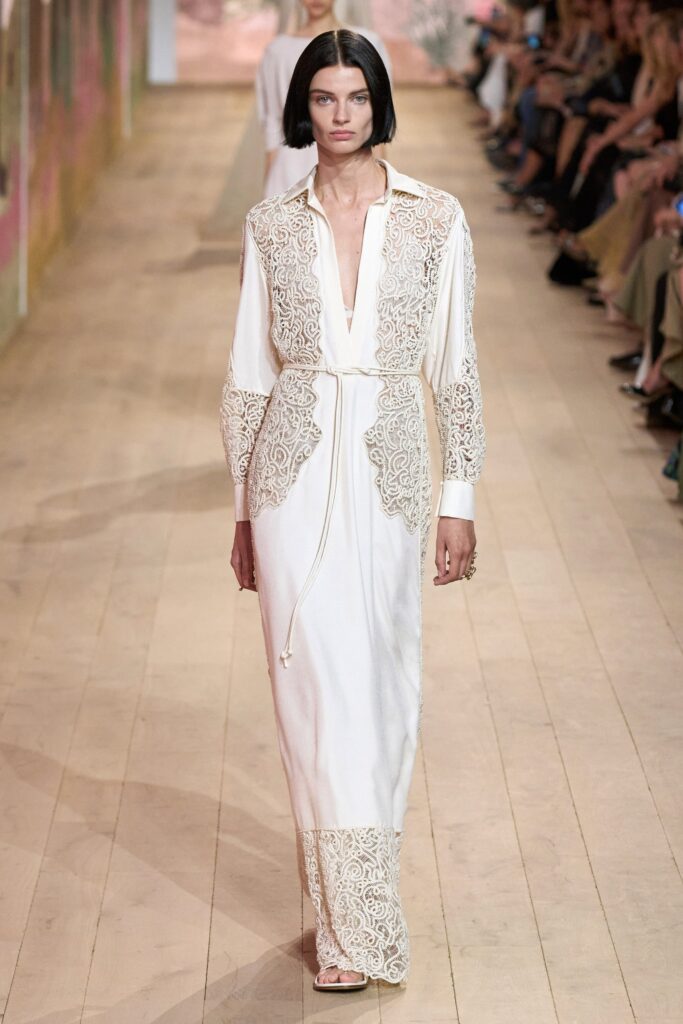 white silk embroidered maxi dress