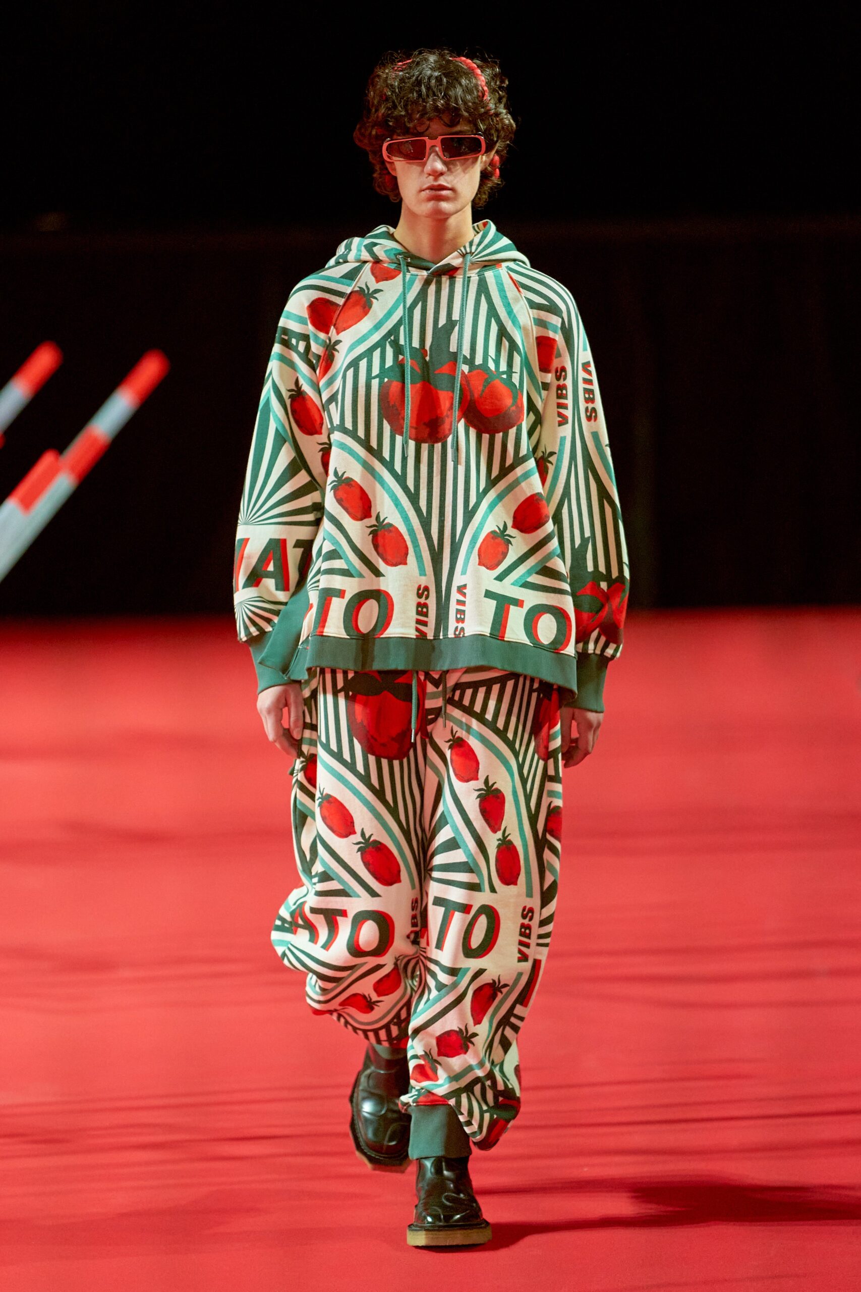 printed green hoodie and pants