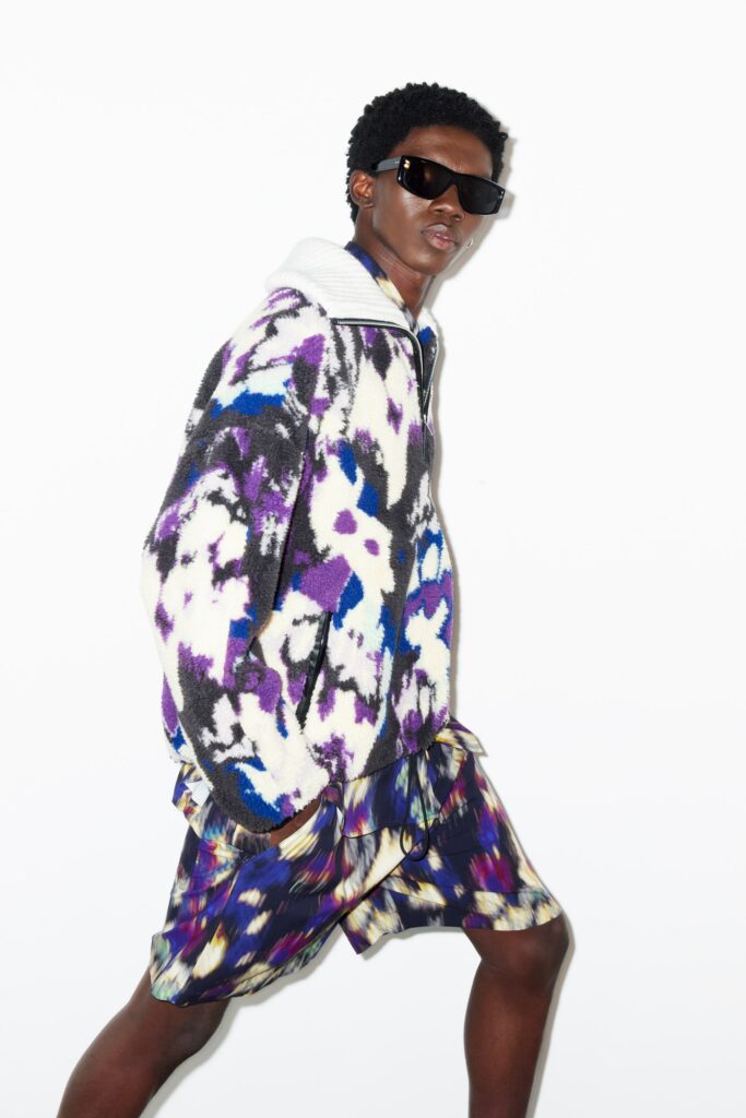 relaxed multi-colored jacket and shorts