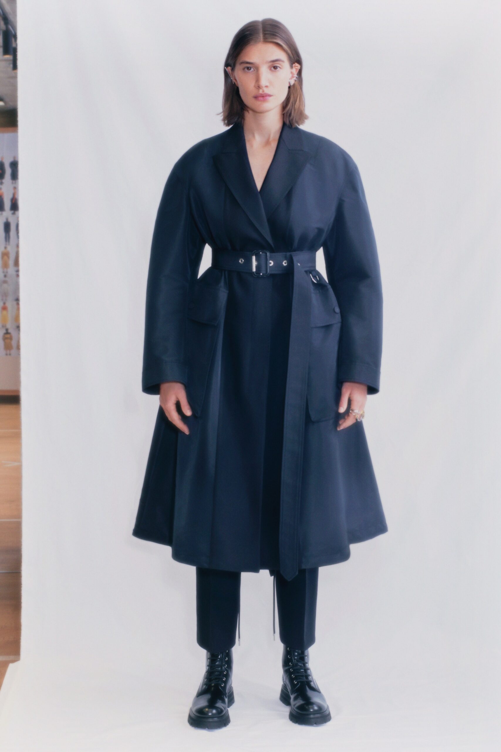 black belted coat with pants