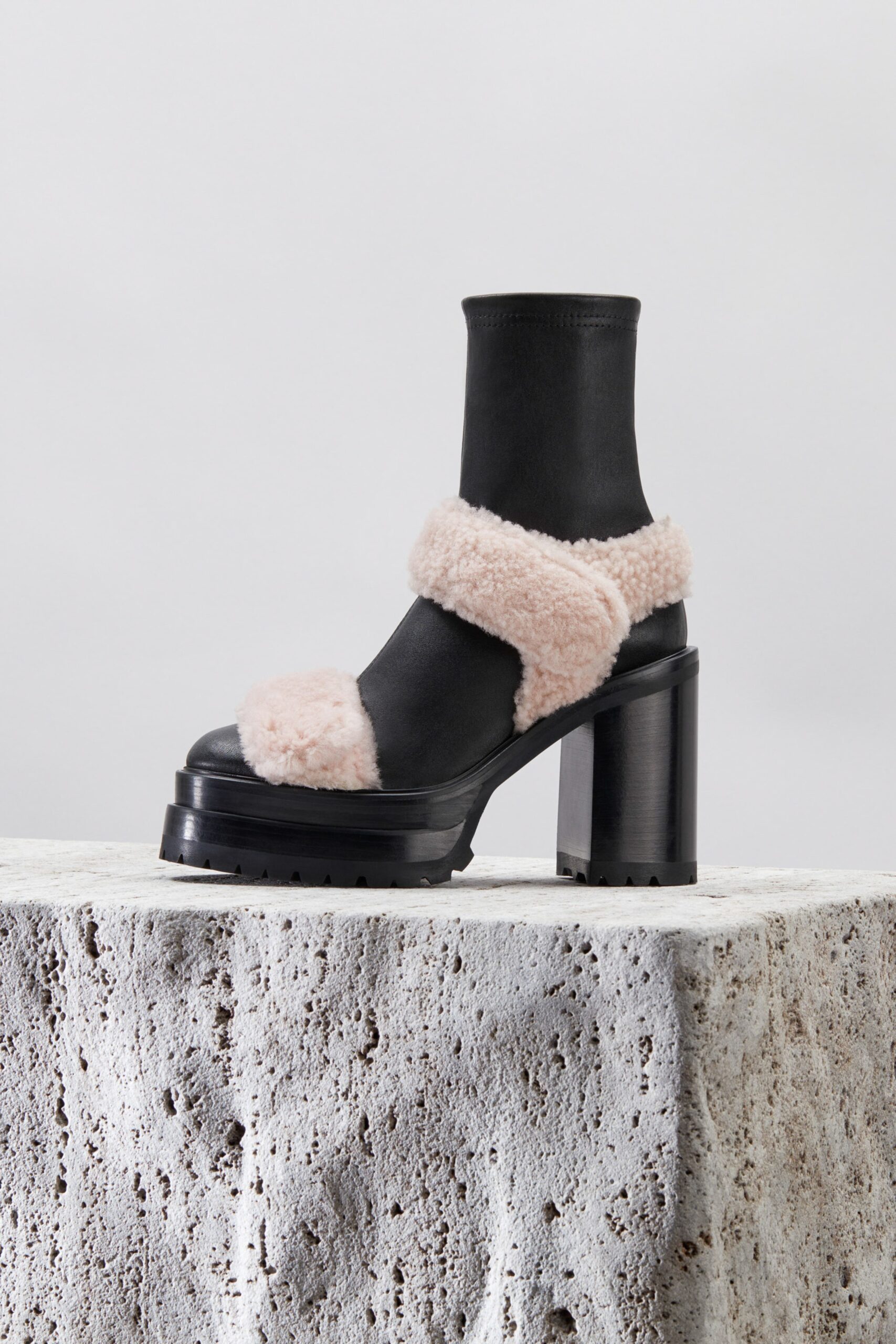 black and pink platform shoes