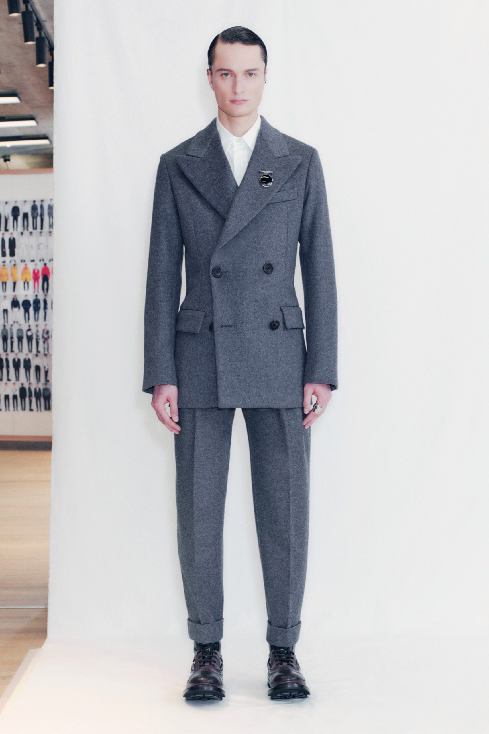 gray tailored suit