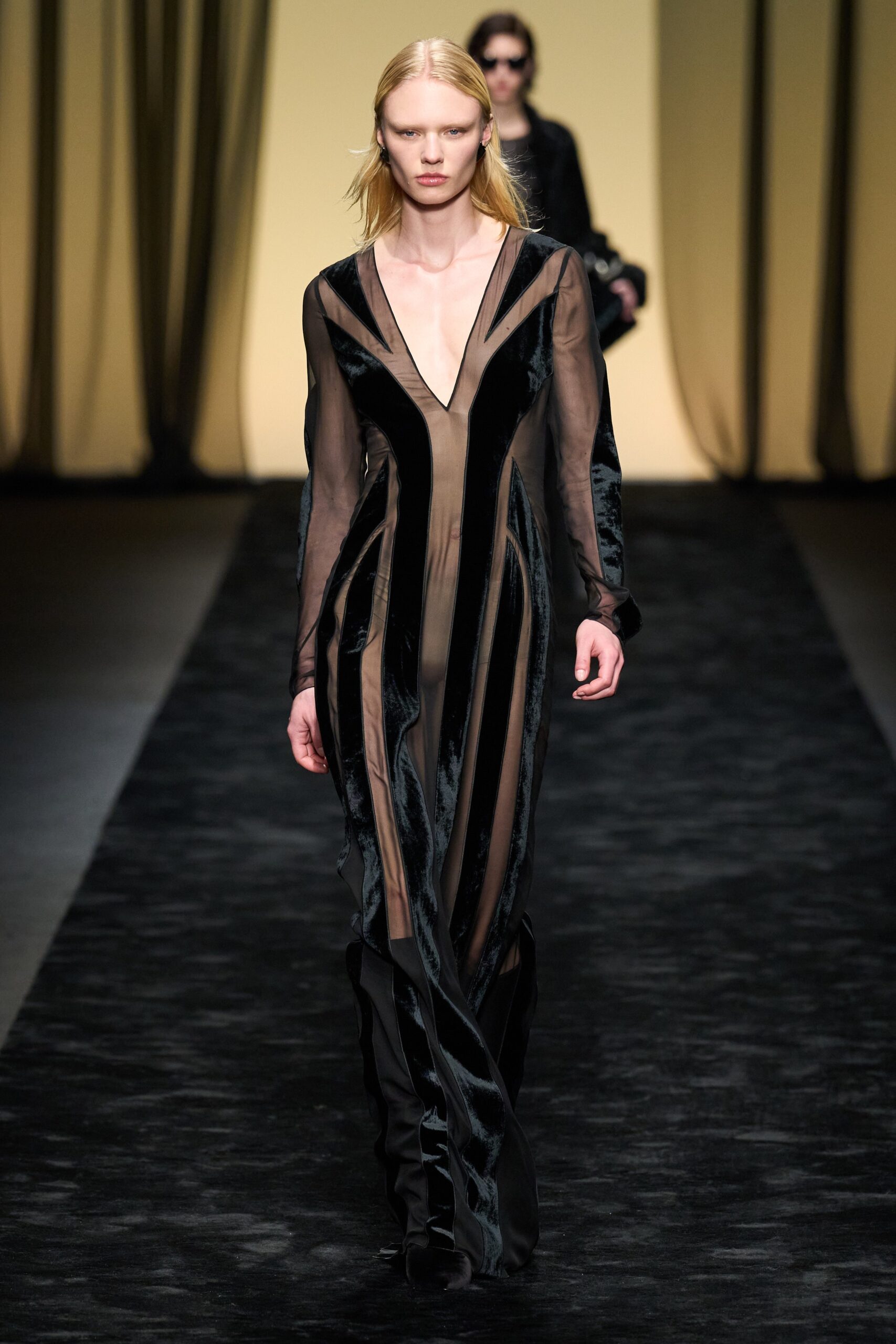 black silk velvet gown