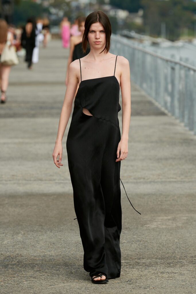 black silk sleeveless jumpsuit