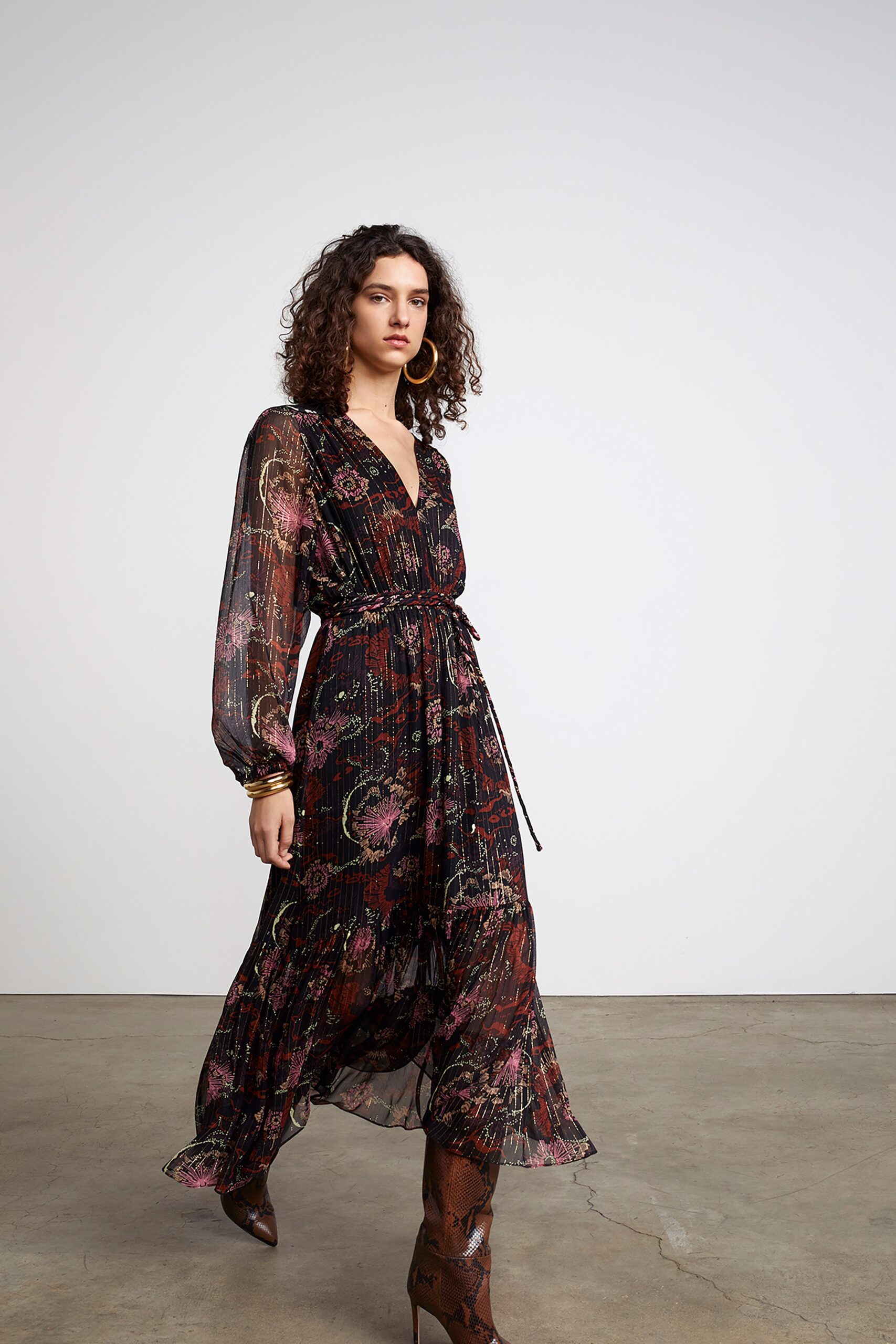 black floral maxi dress