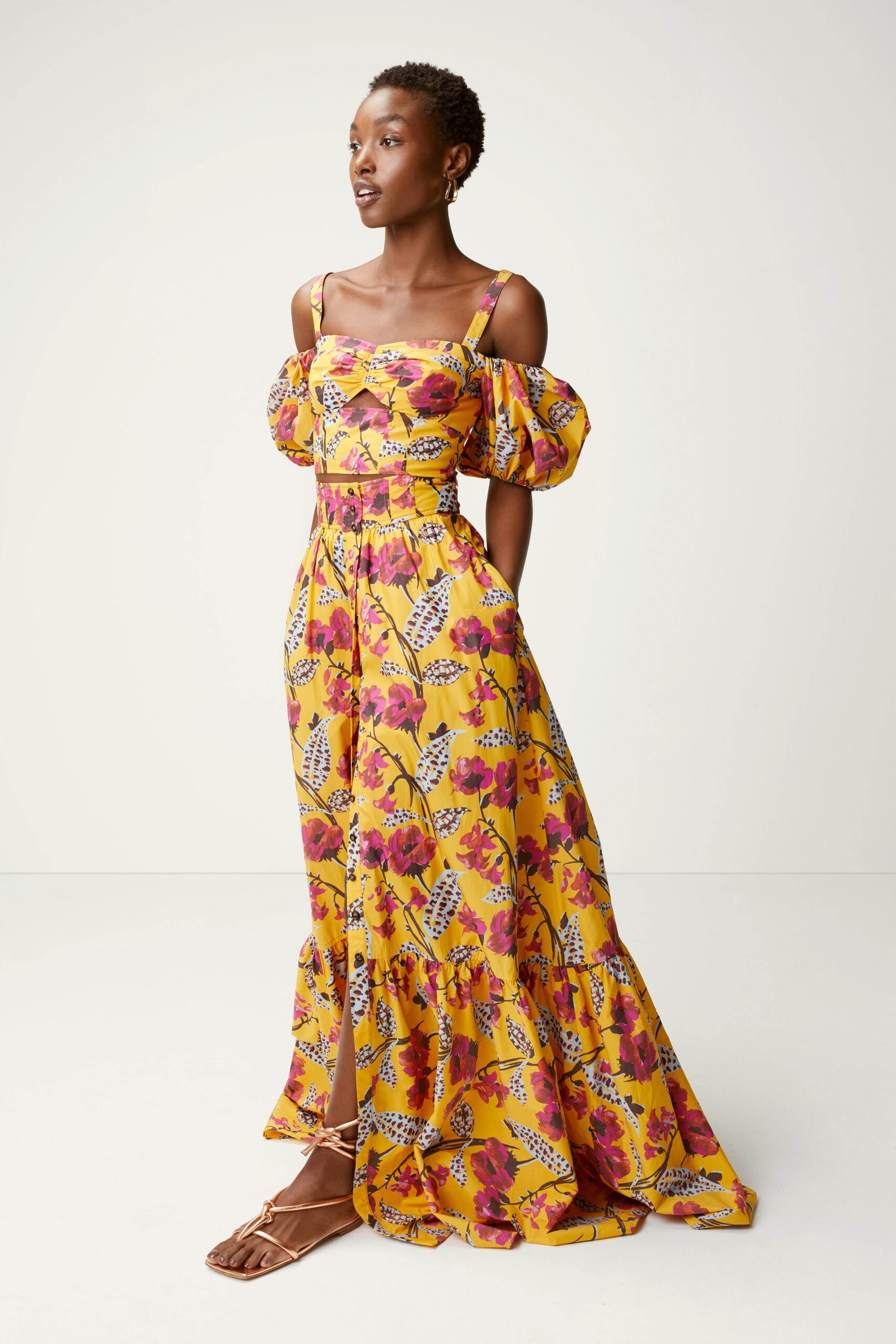 yellow floral maxi dress