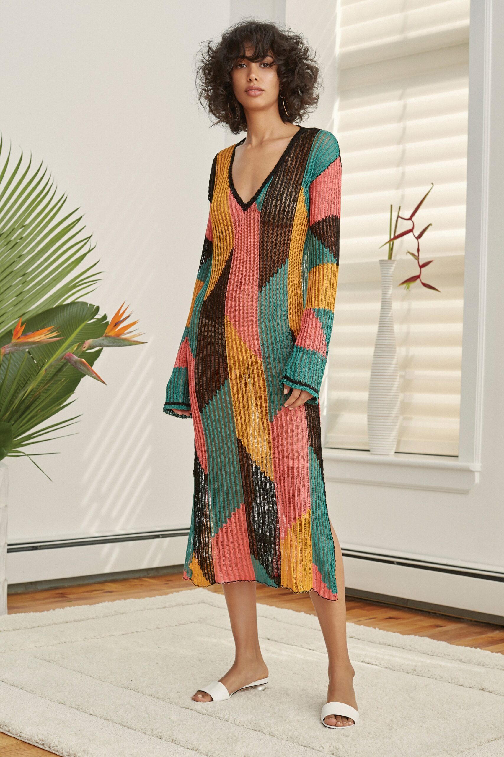 multi-colored relaxed knit dress