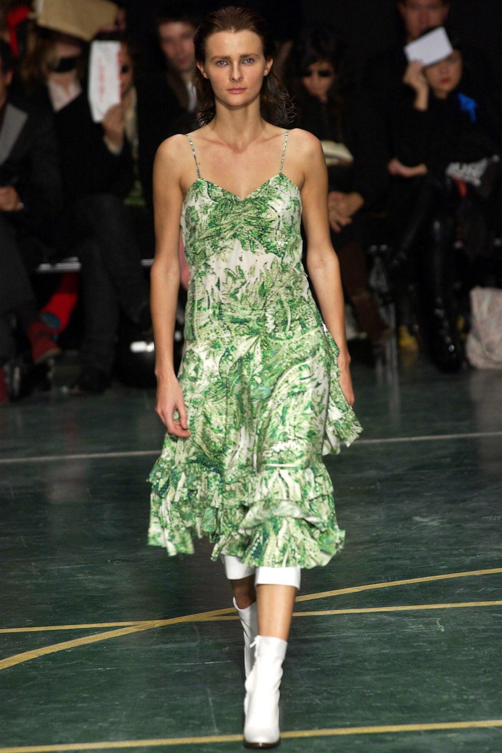 green cotton sleeveless v-neck relaxed tiered midi dress