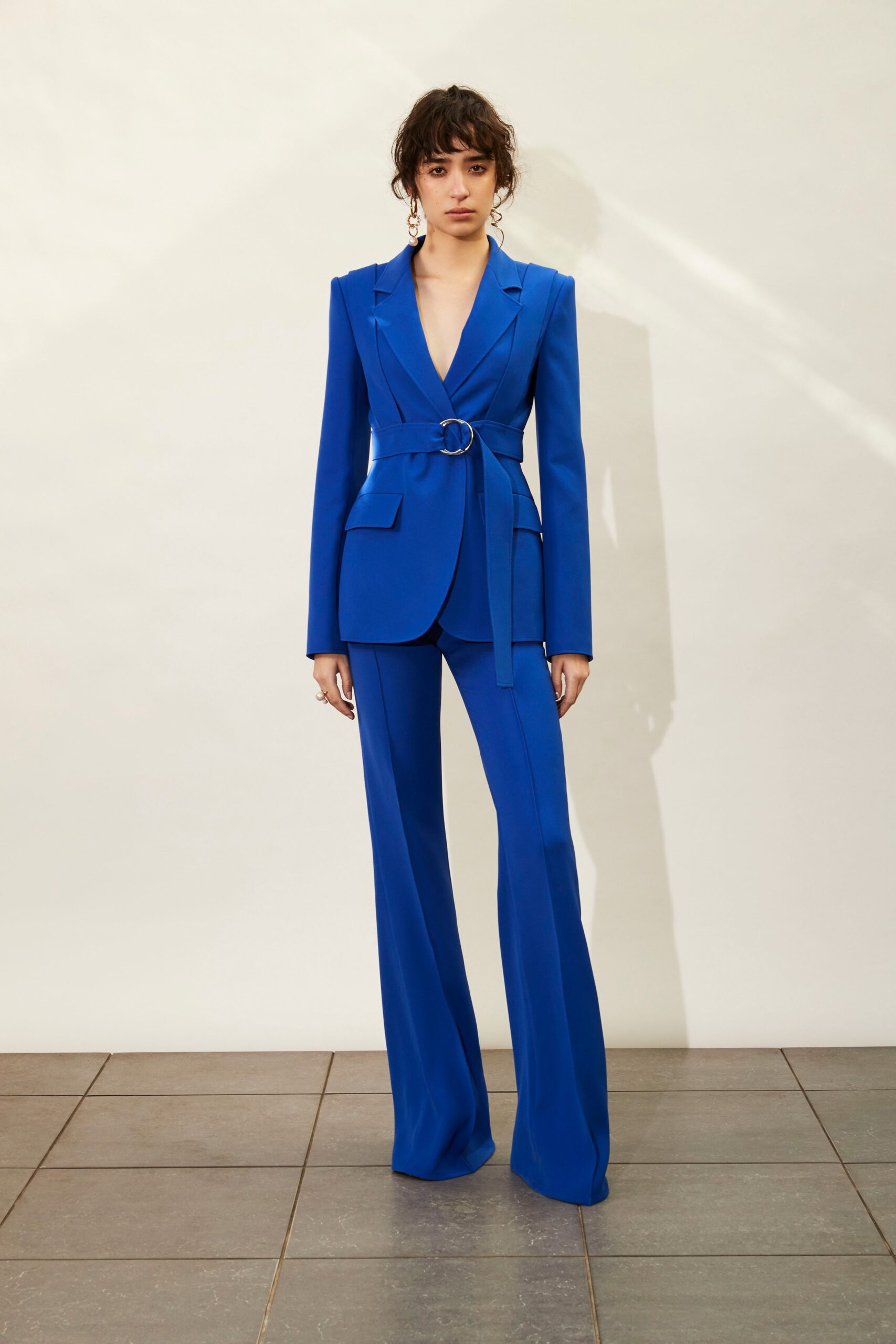 blue tailored suit