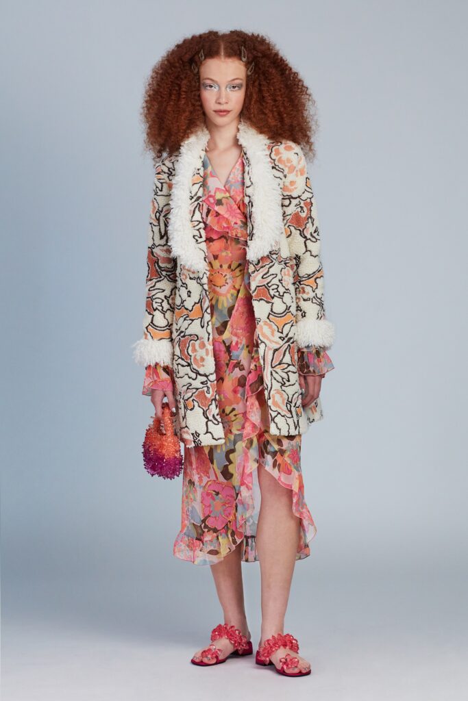 floral midi dress with coat