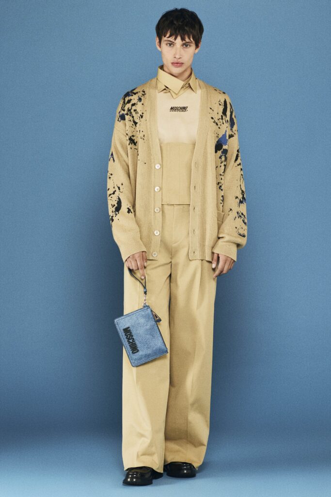 beige relaxed cardigan and pants