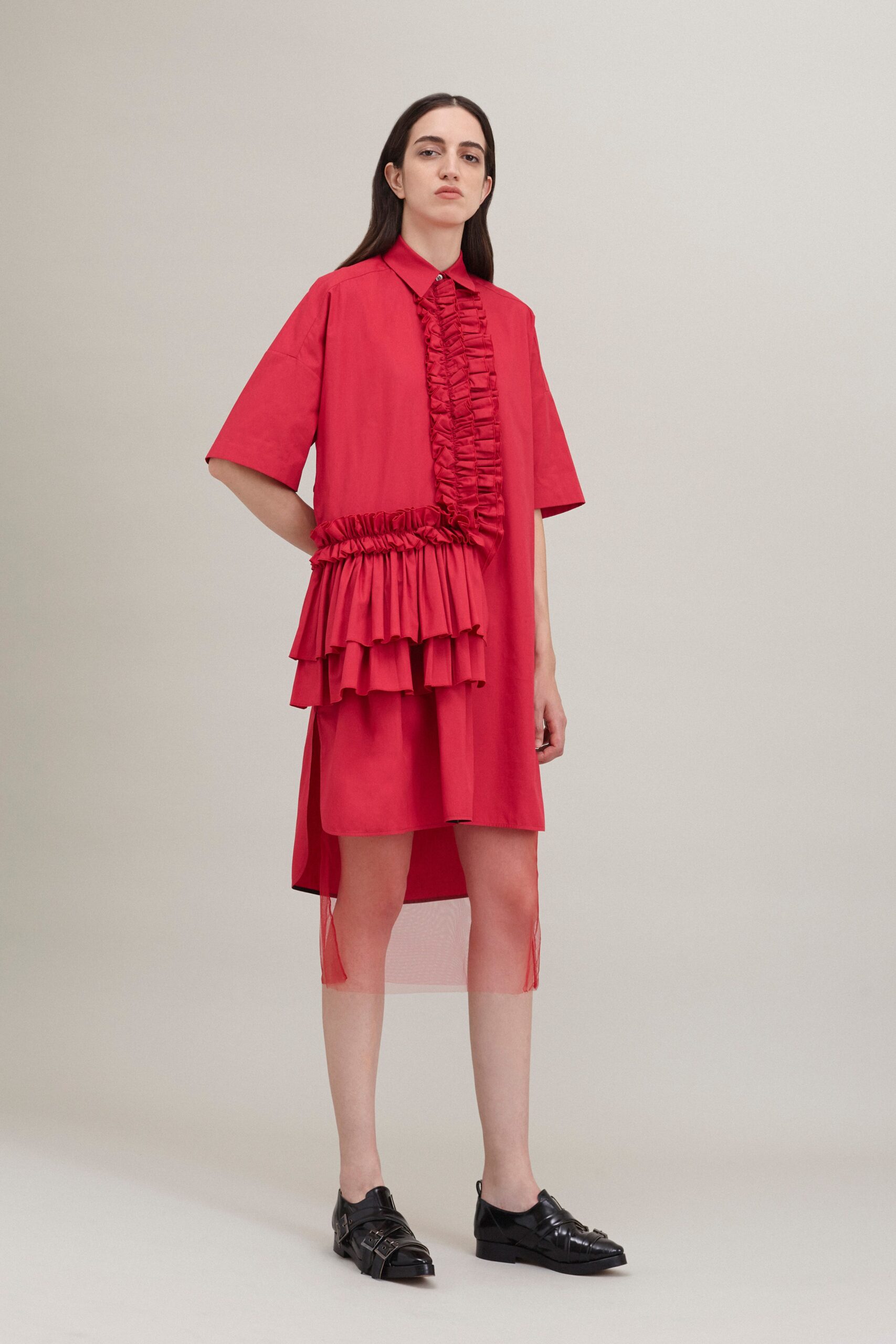 red relaxed cotton dress