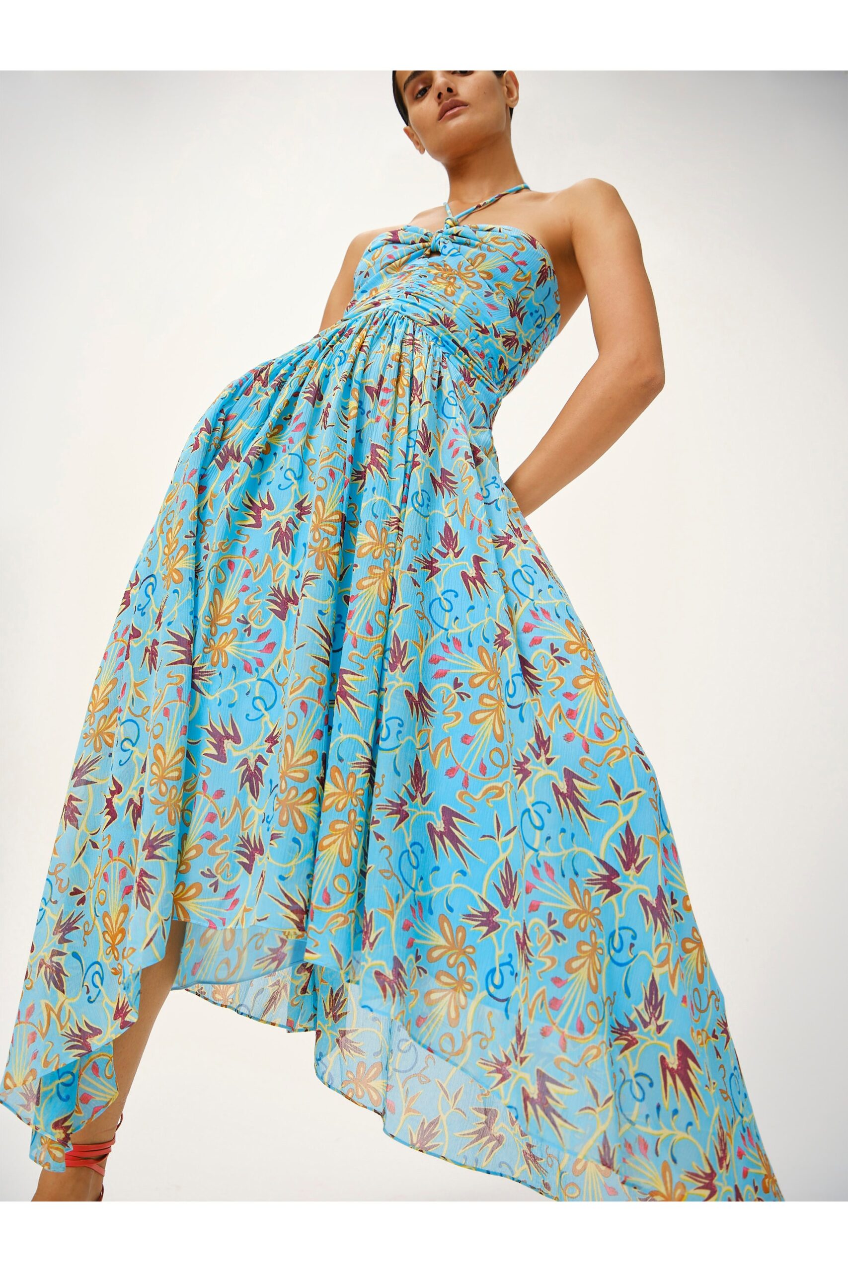 blue floral maxi dress