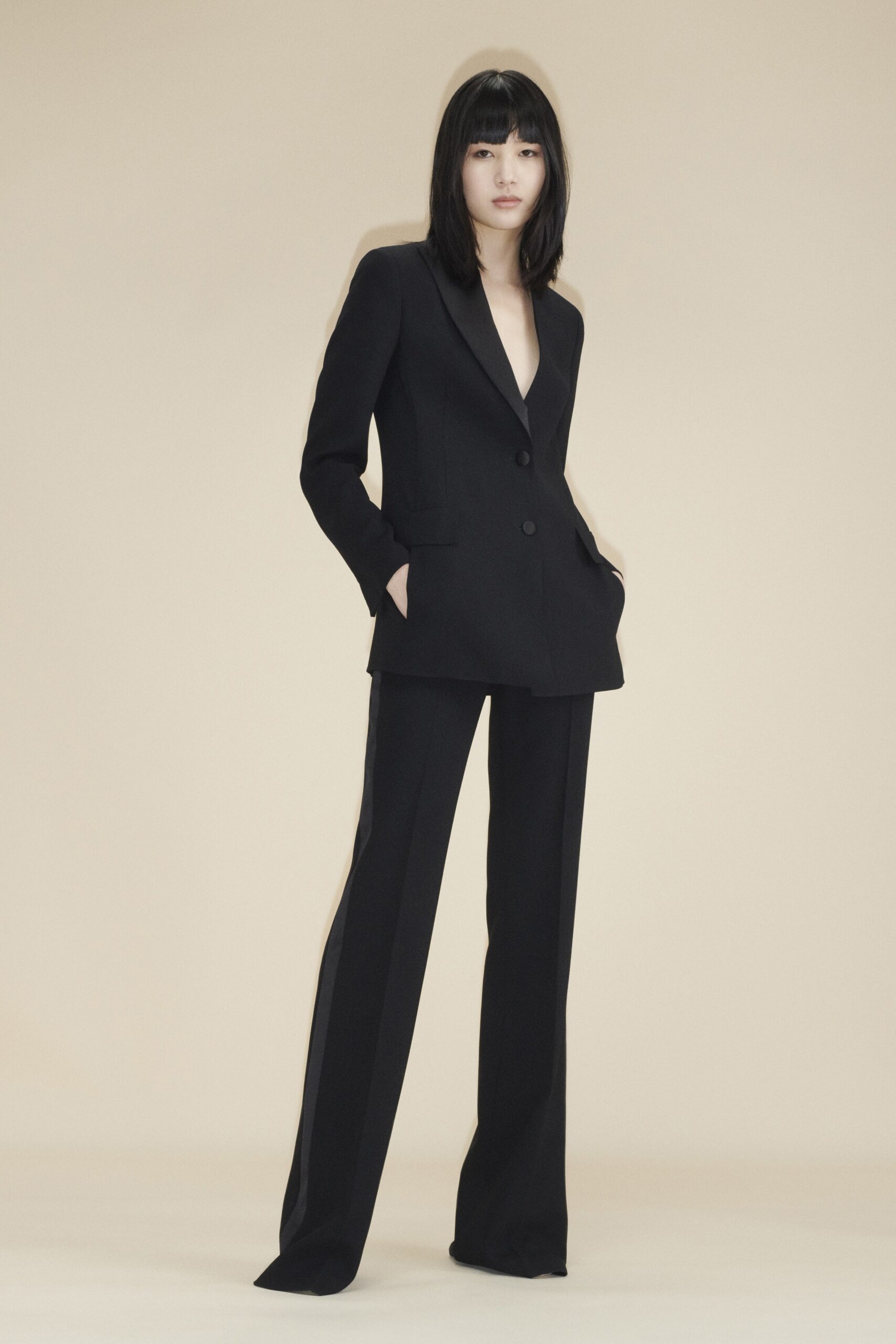 black tailored suit