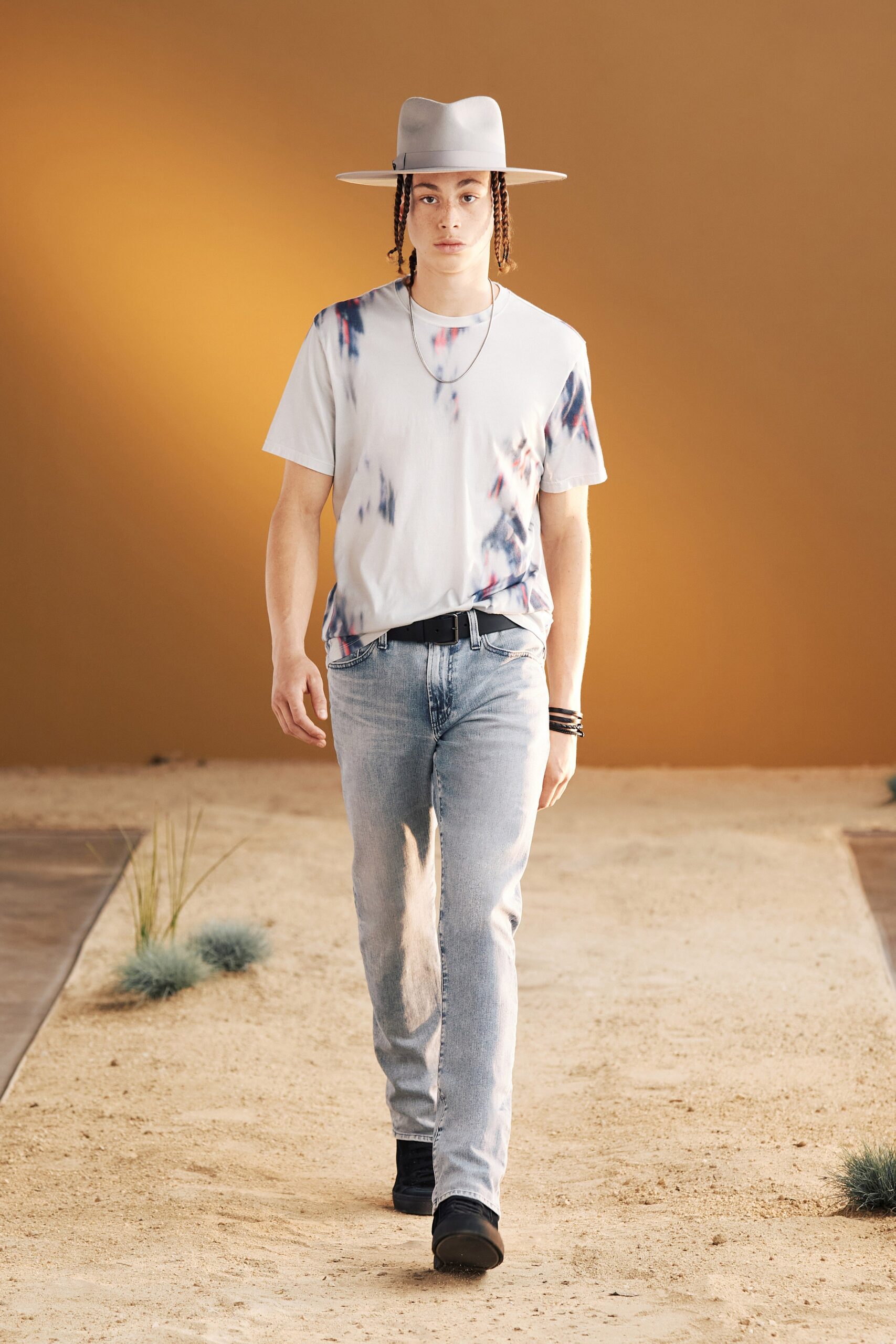 relaxed tie-dye t-shirt with jeans