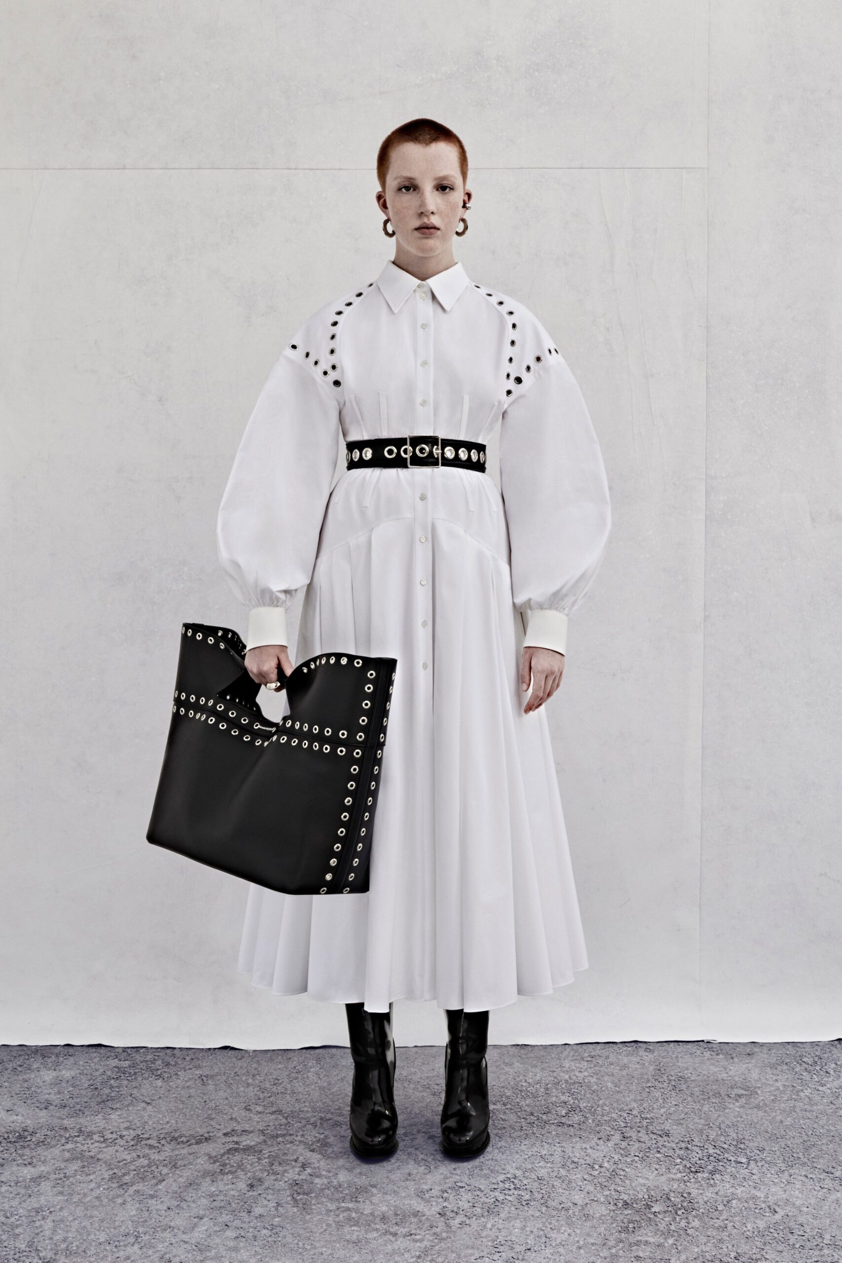 black leather embellished bag