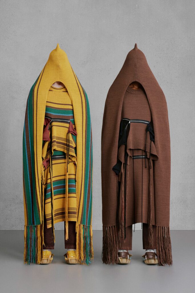 colorful wool ponchos