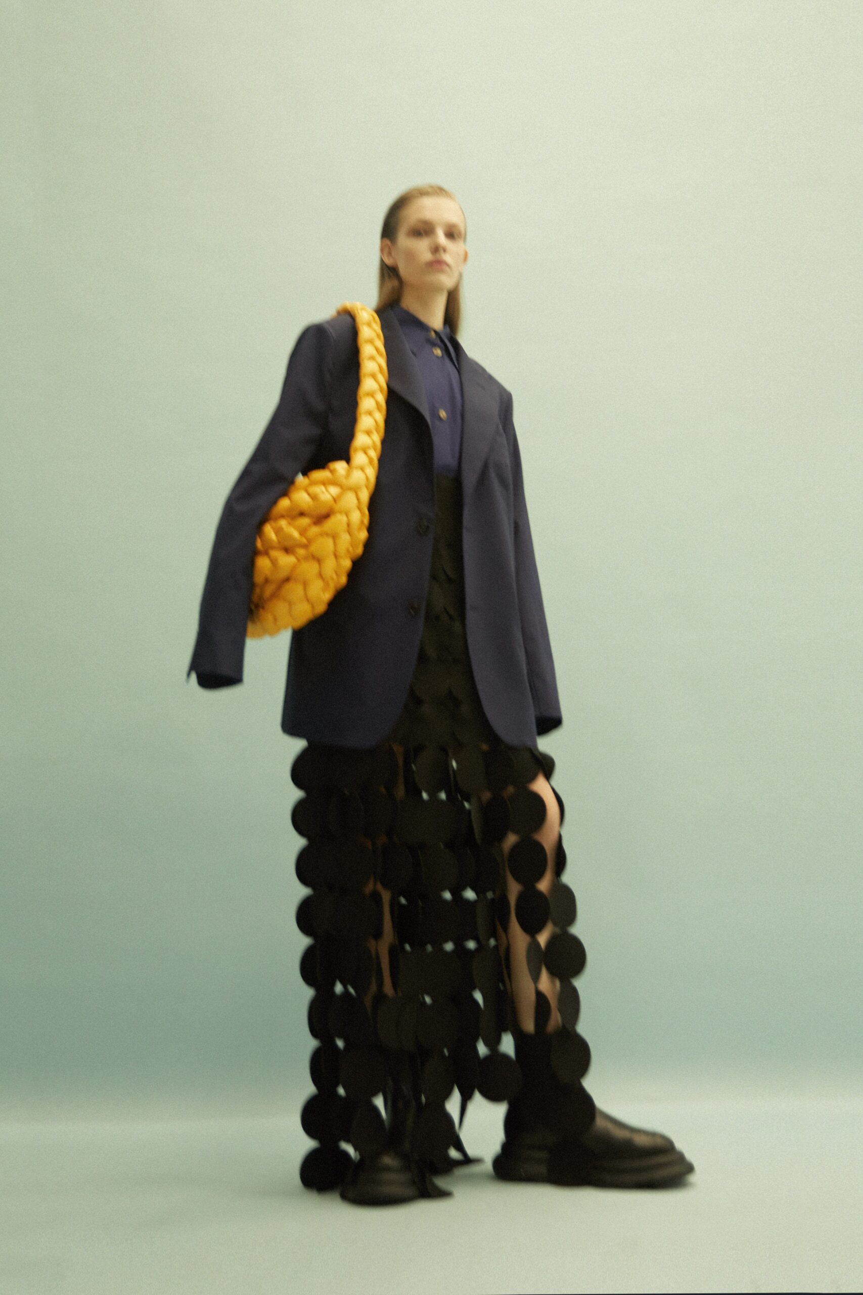 black fitted layered skirt