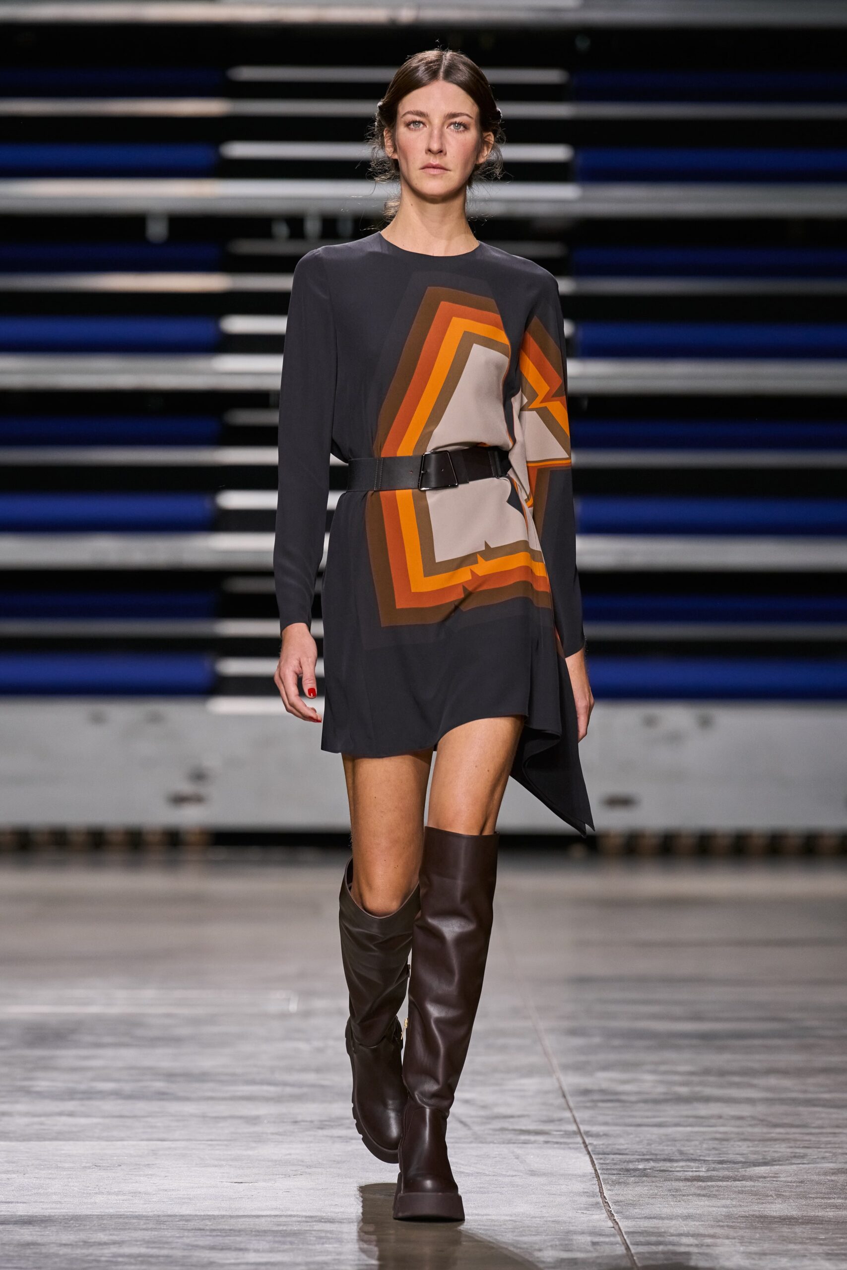 black color-blocked mini dress