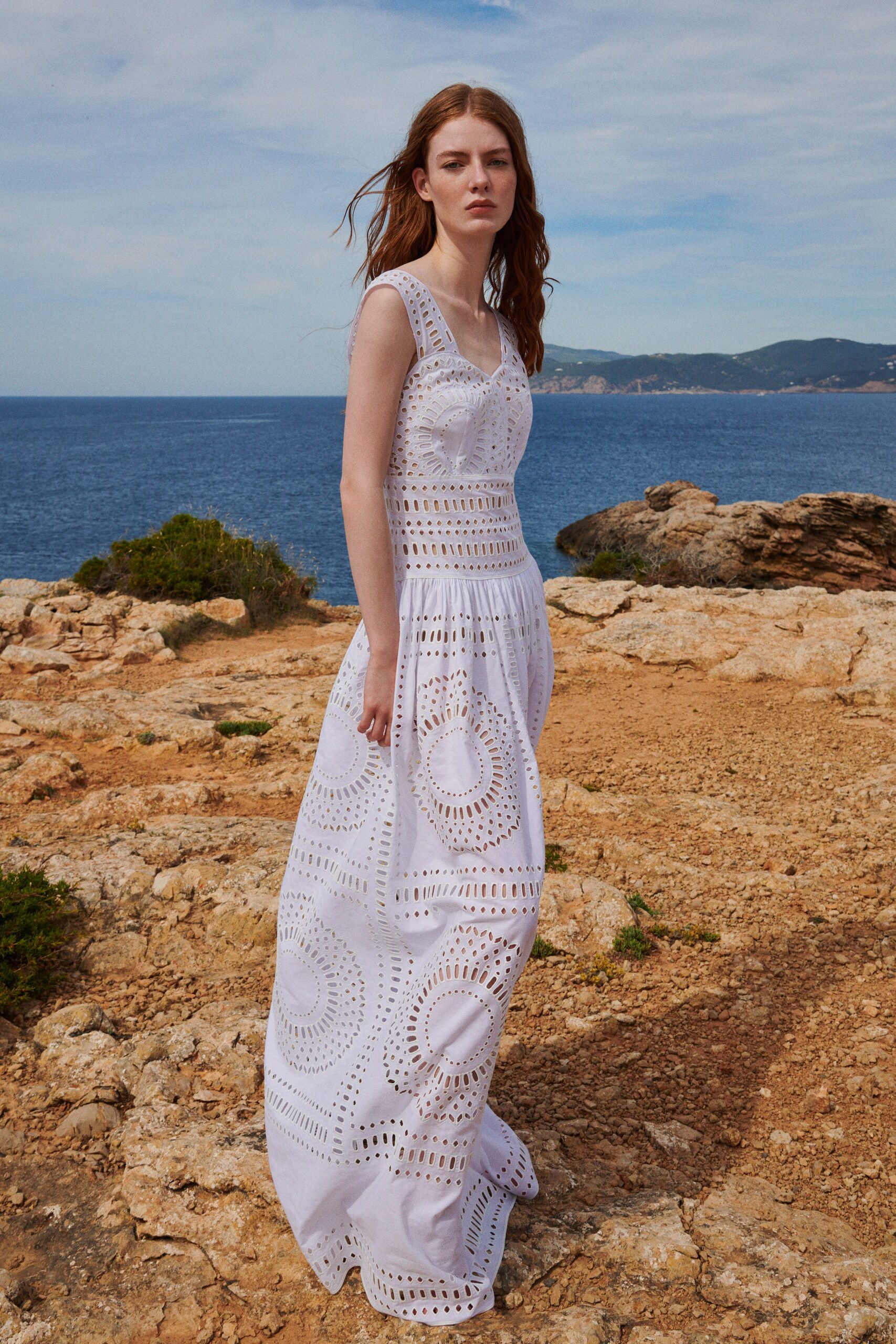 white embroidered maxi dress