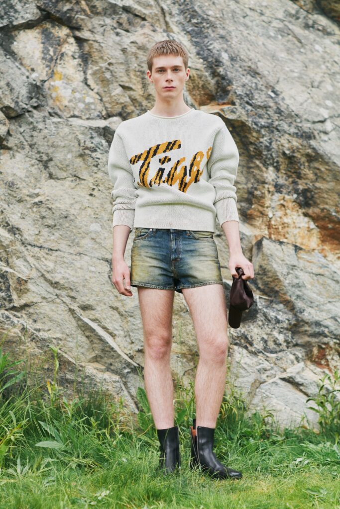 fitted white sweater with printed shorts