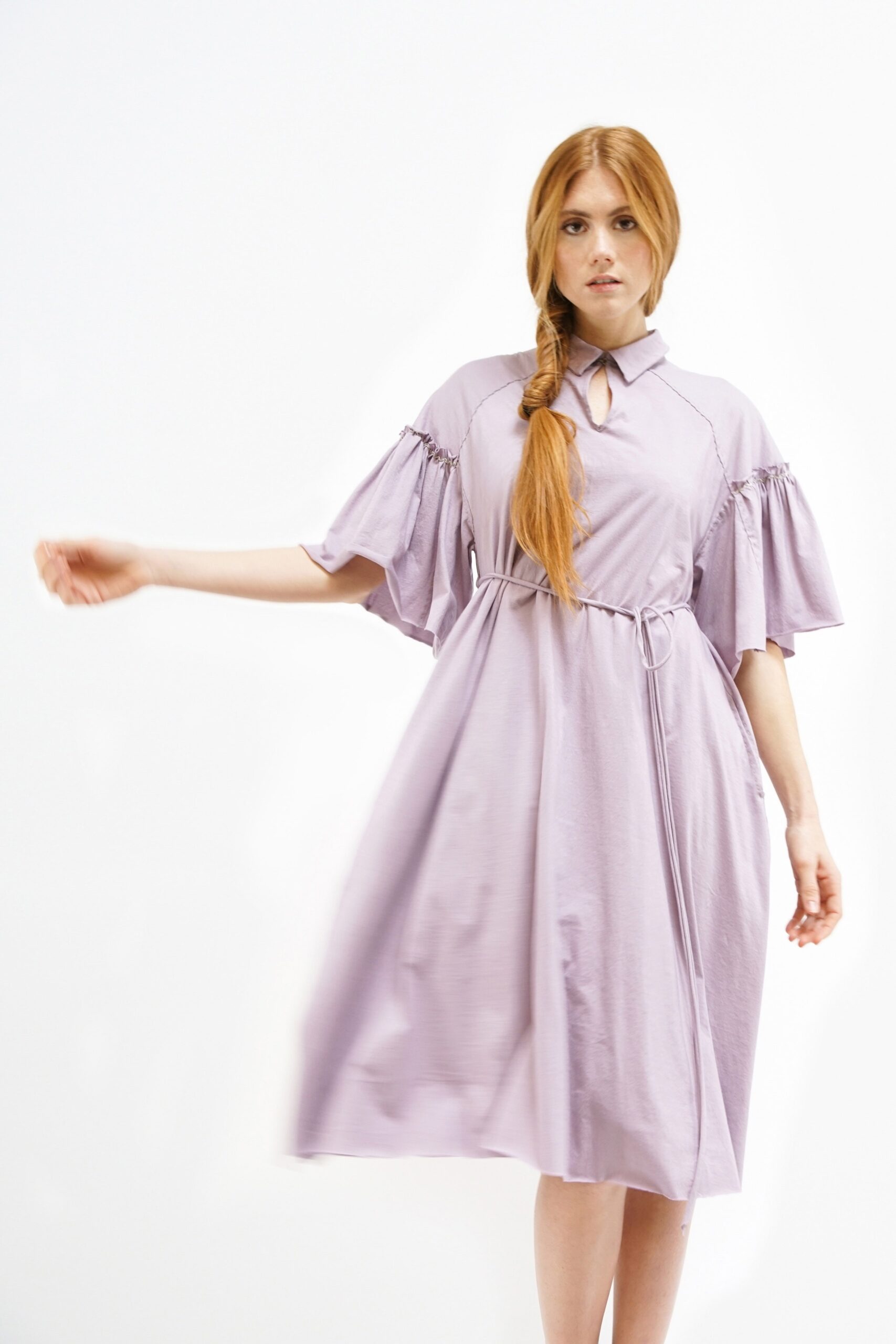 relaxed lavender cotton dress