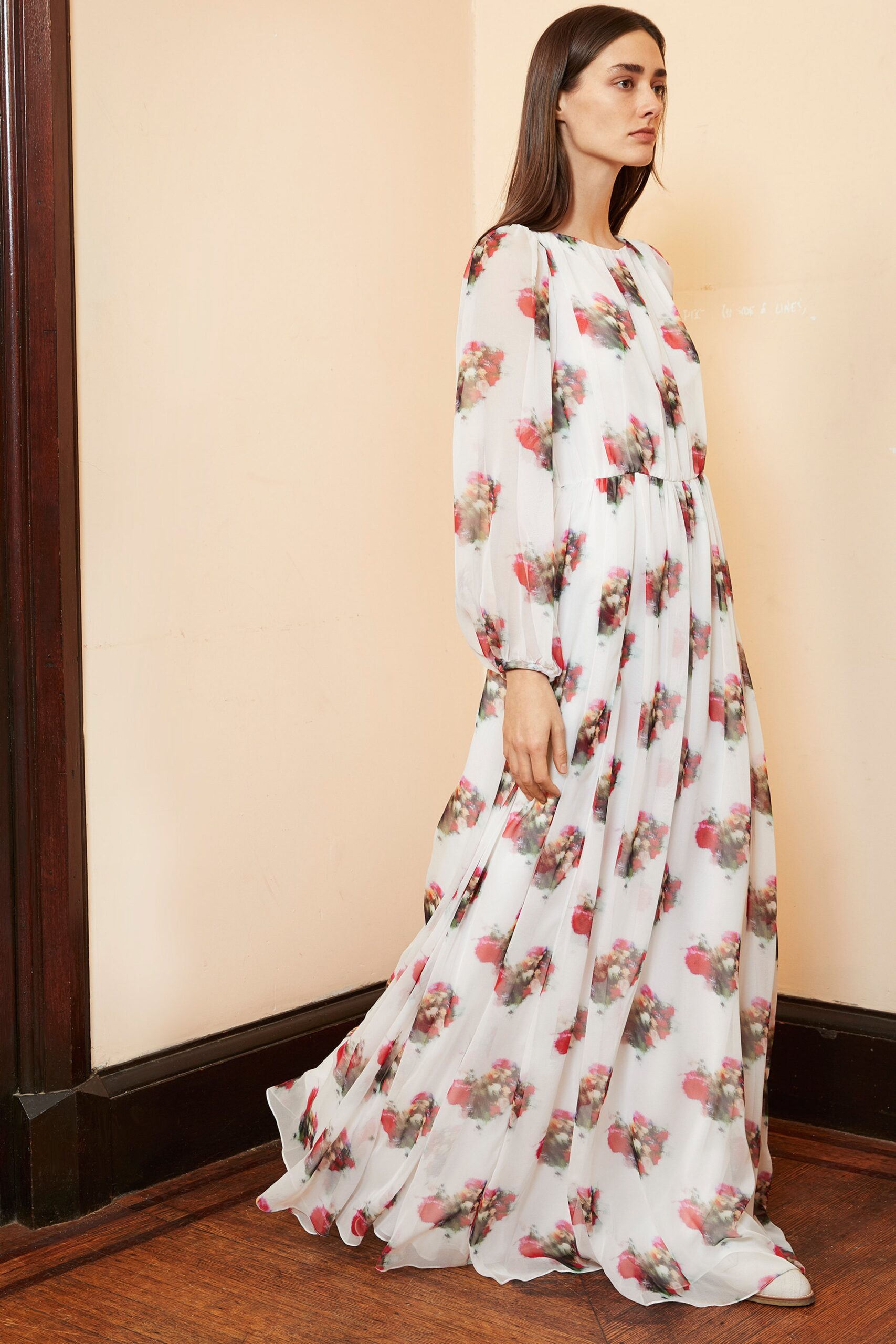 floral chiffon maxi gown