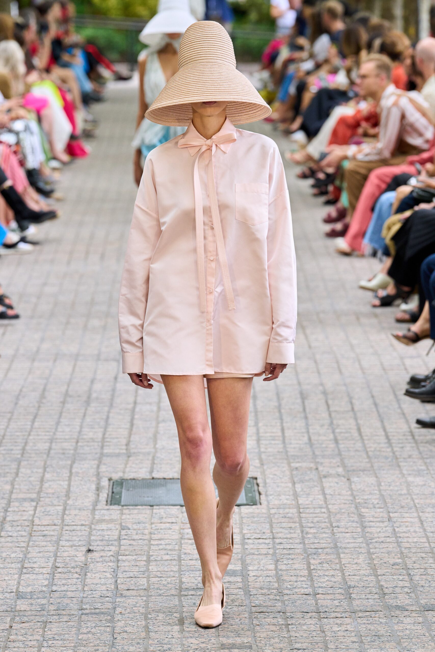 pink cotton relaxed shirt-dress