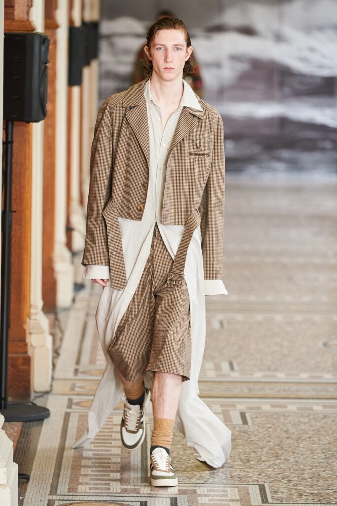 brown cotton relaxed coat