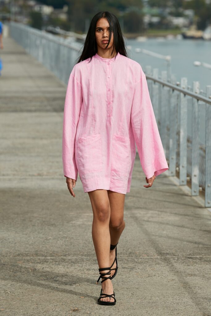 pink relaxed dress with pockets