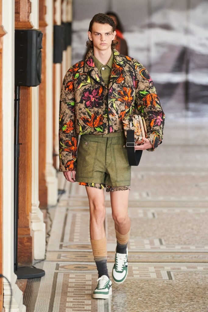 floral fitted jacket with shorts