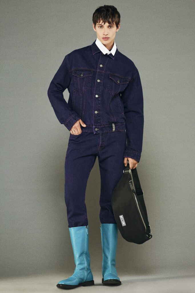 blue denim jacket and pants